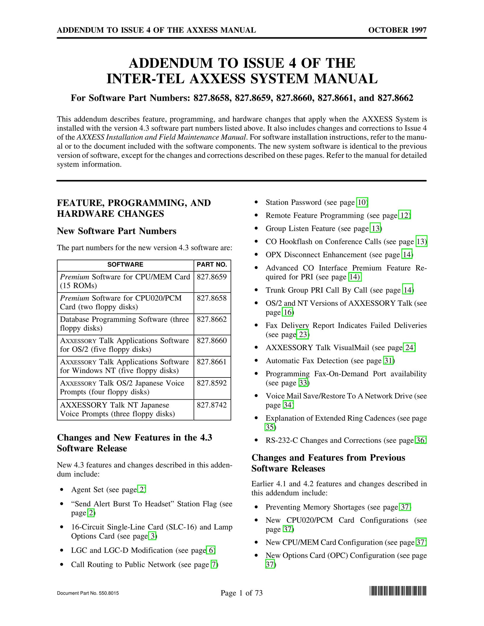 Inter-Tel 827.8662 Telephone User Manual