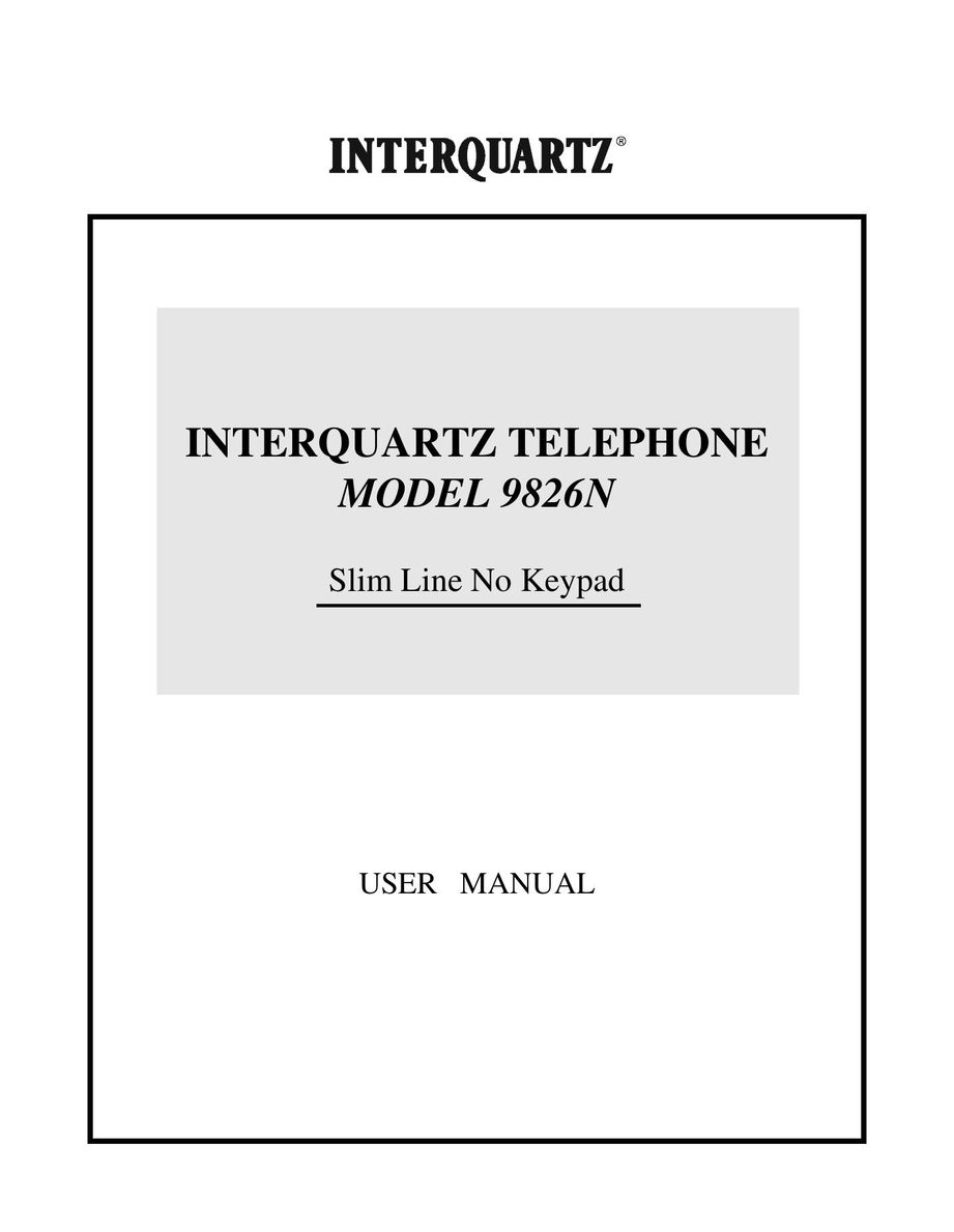 Interquartz 9826N Telephone User Manual