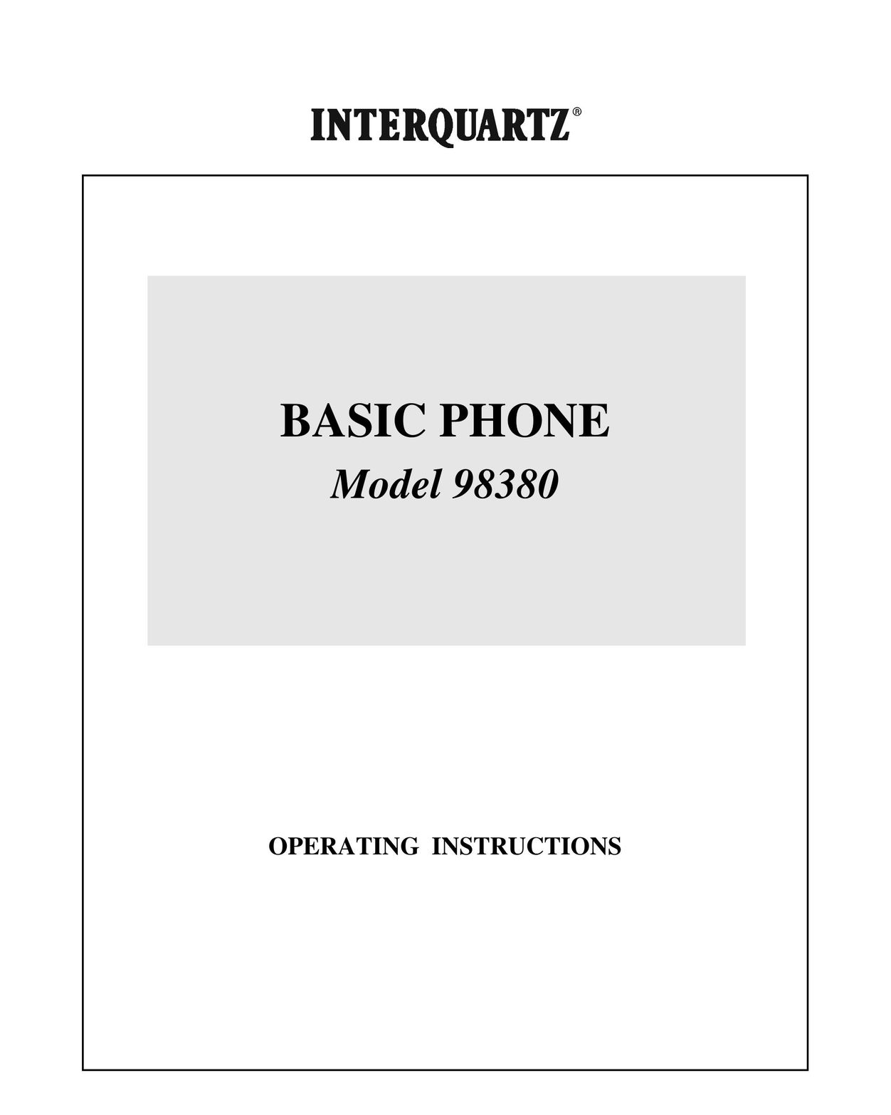 Interquartz 98380 Telephone User Manual