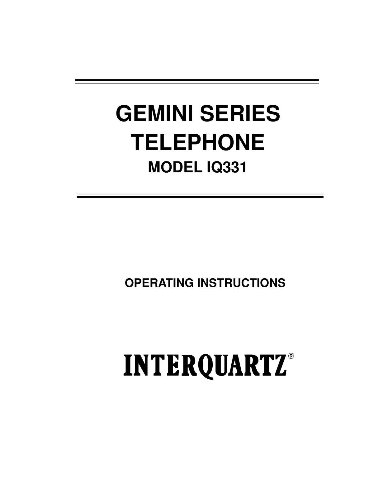 Interquartz IQ331 Telephone User Manual