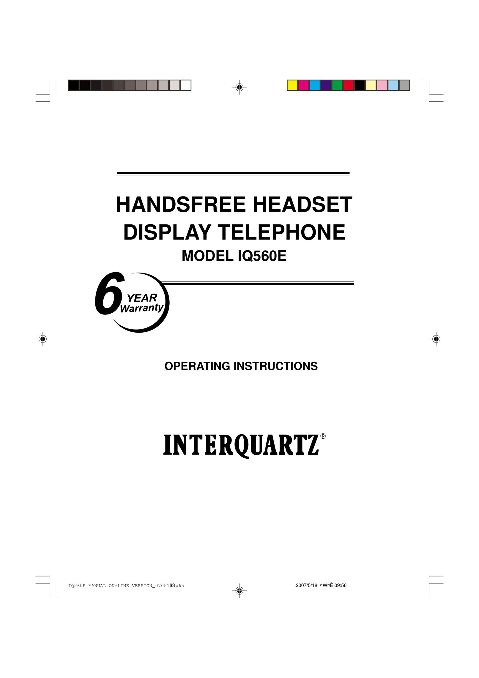 Interquartz IQ560E Telephone User Manual