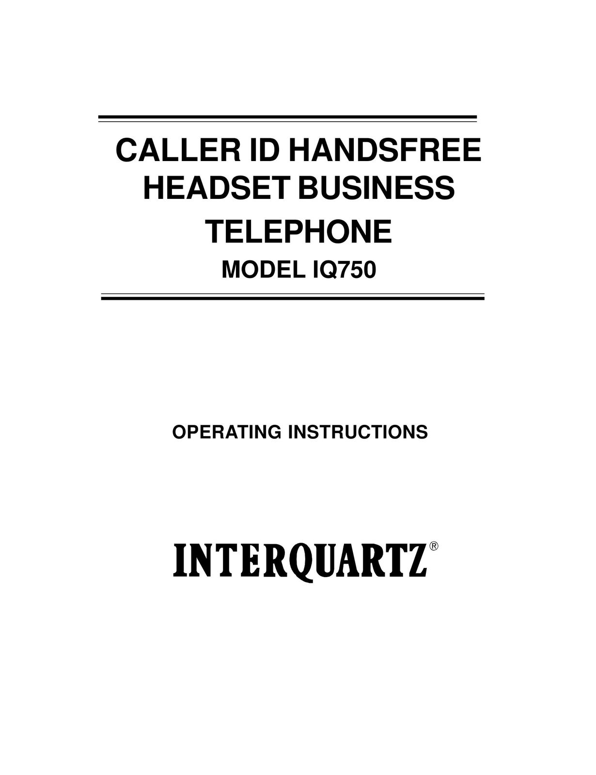 Interquartz IQ750 Telephone User Manual