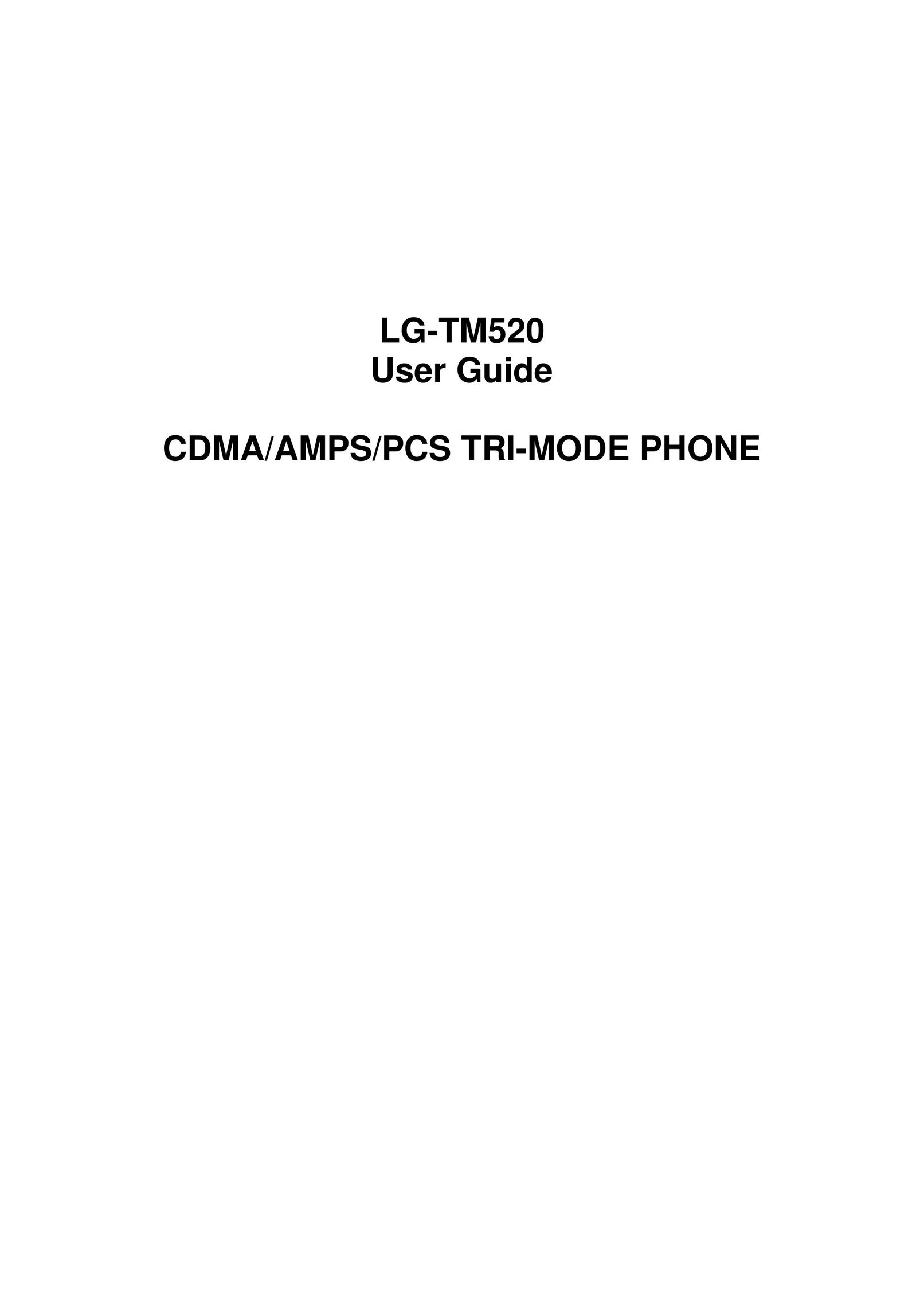 LG Electronics -TM520 Telephone User Manual