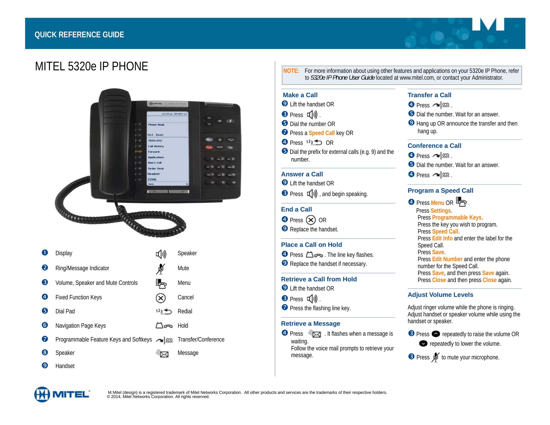 Mitel 5320e Telephone User Manual