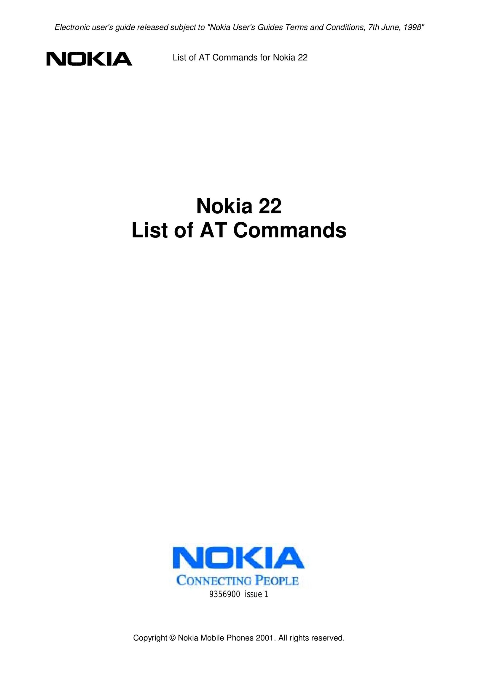 Nokia 9356900 issue 1 Telephone User Manual