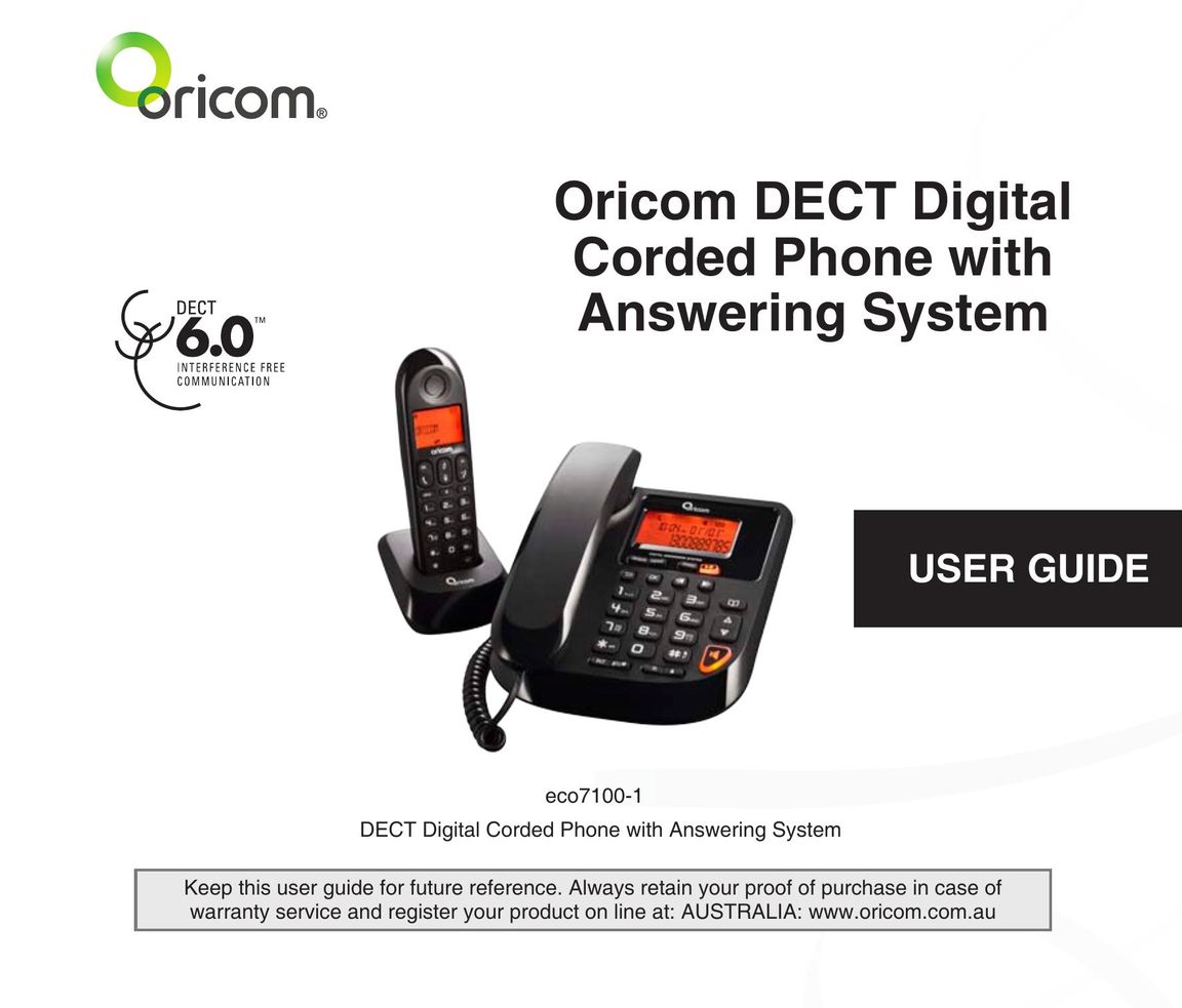 Oricom ECO7100-1 Telephone User Manual