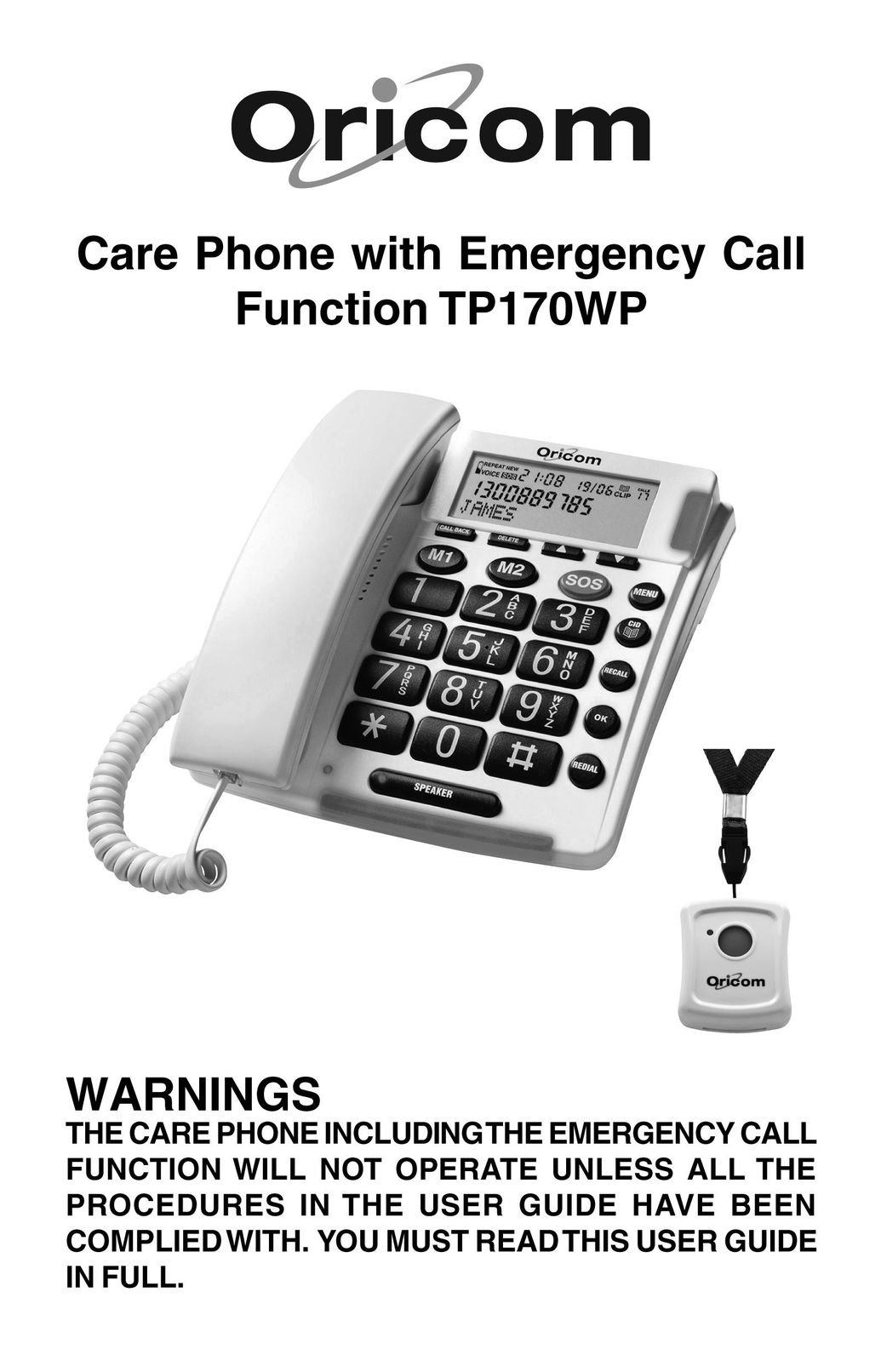 Oricom TP170WP Telephone User Manual