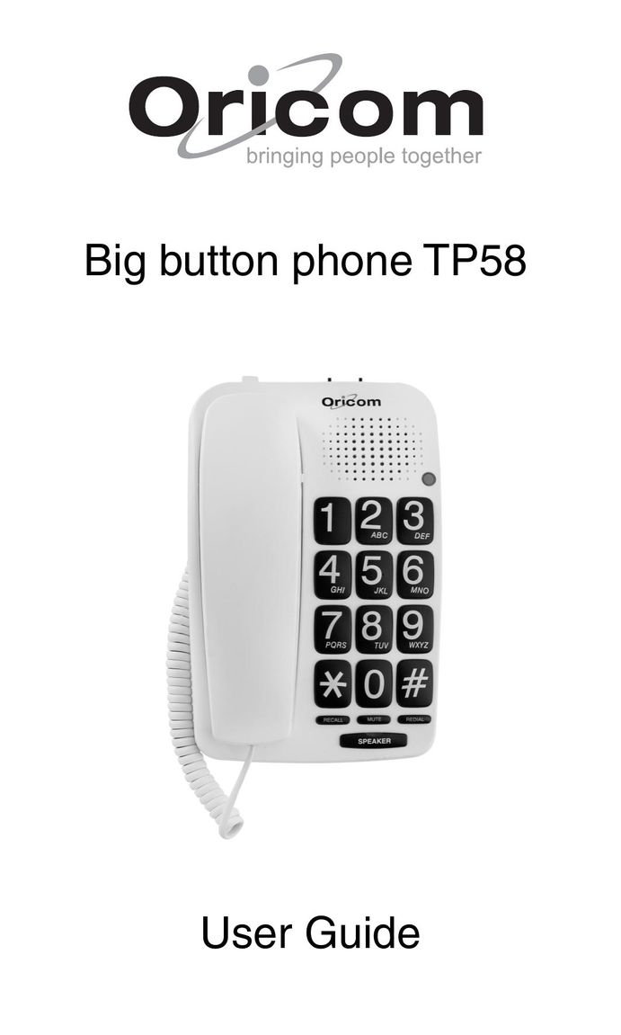 Oricom TP58 Telephone User Manual