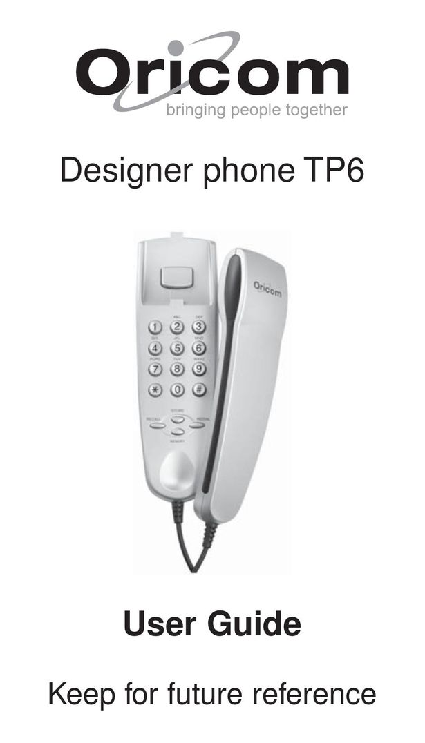 Oricom TP6 Telephone User Manual