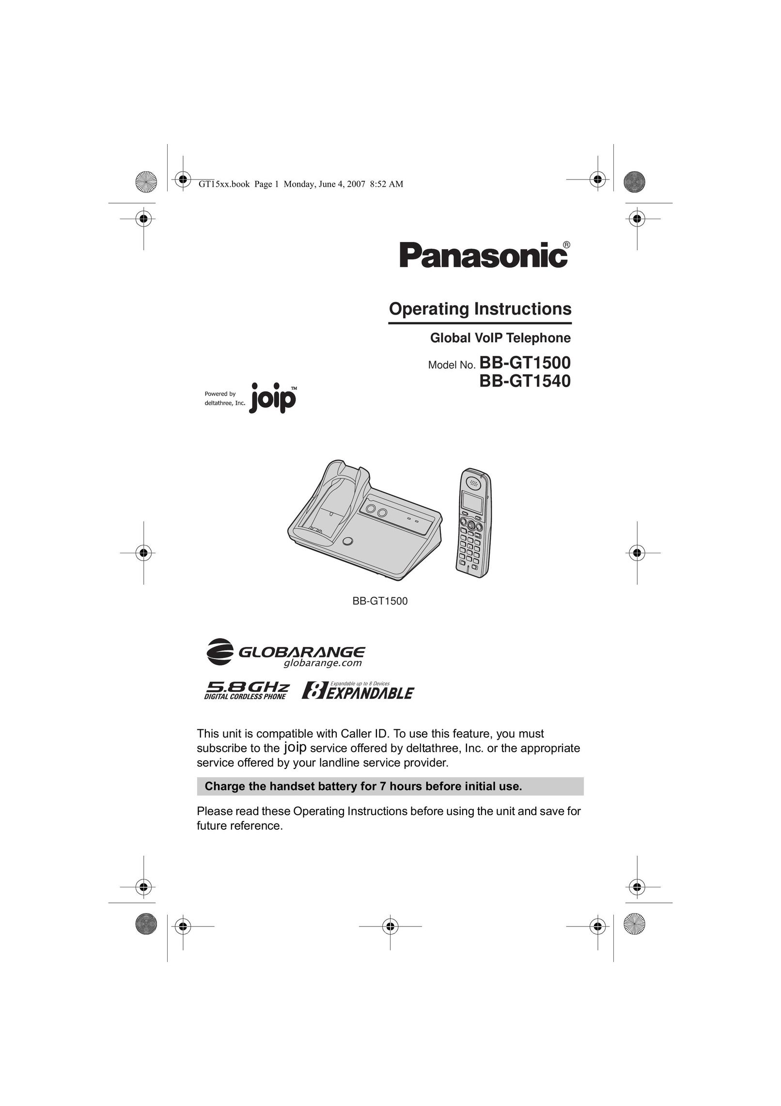 Panasonic BB-GT1500 Telephone User Manual