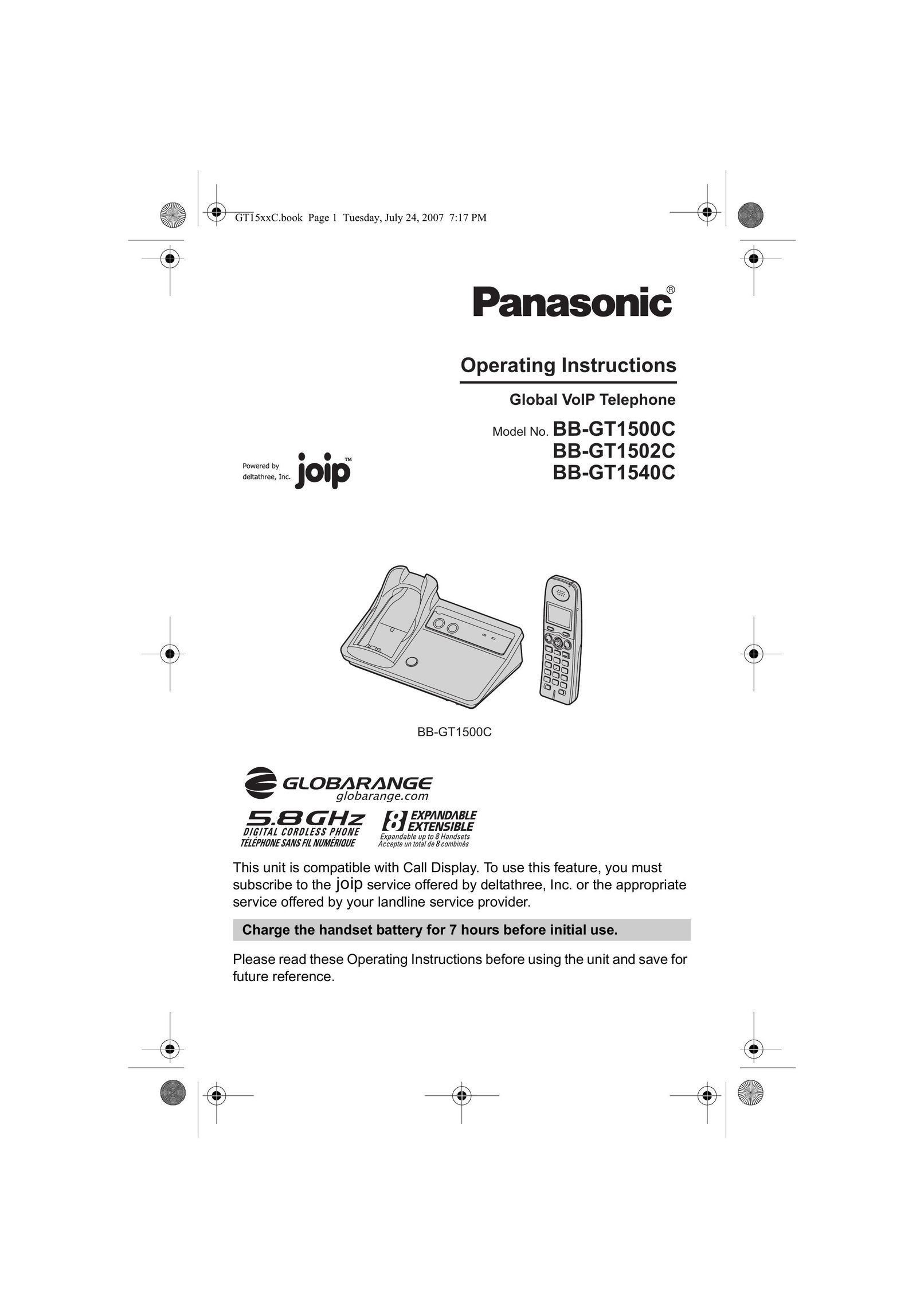 Panasonic BB-GT1500C Telephone User Manual