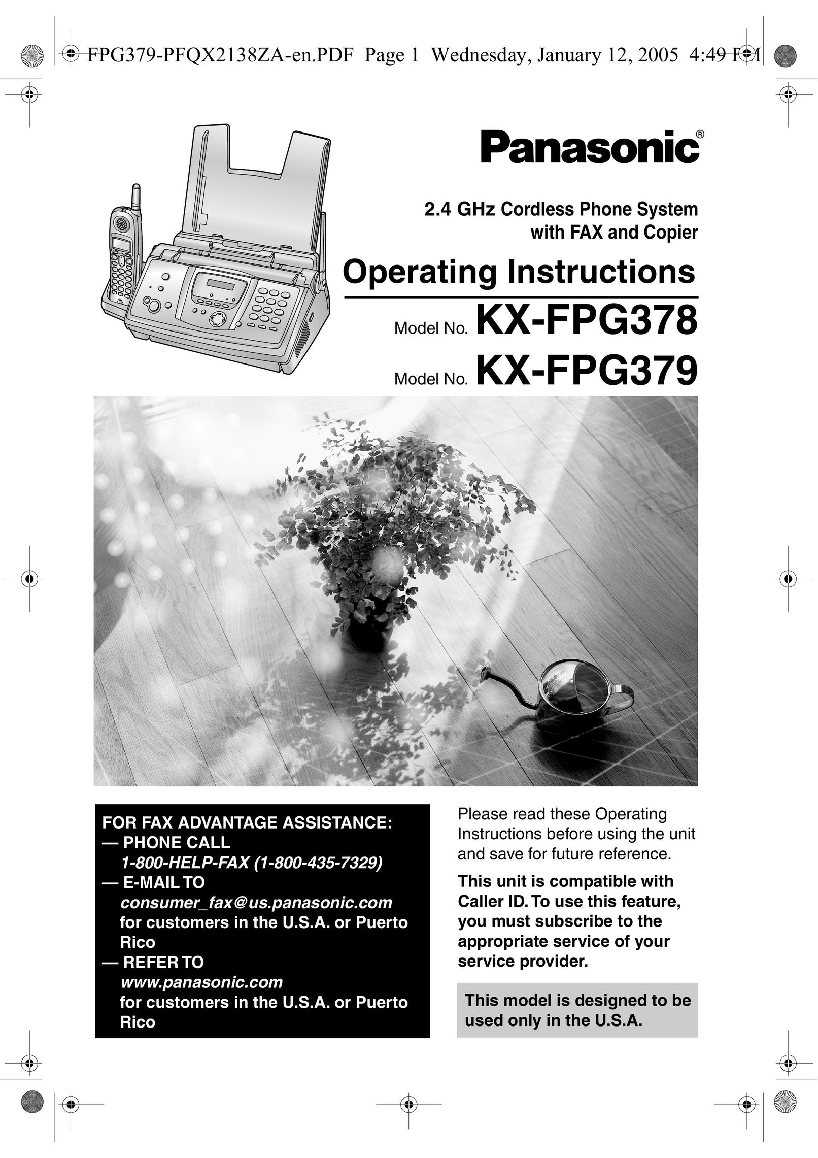 Panasonic KX-FPG378 Telephone User Manual
