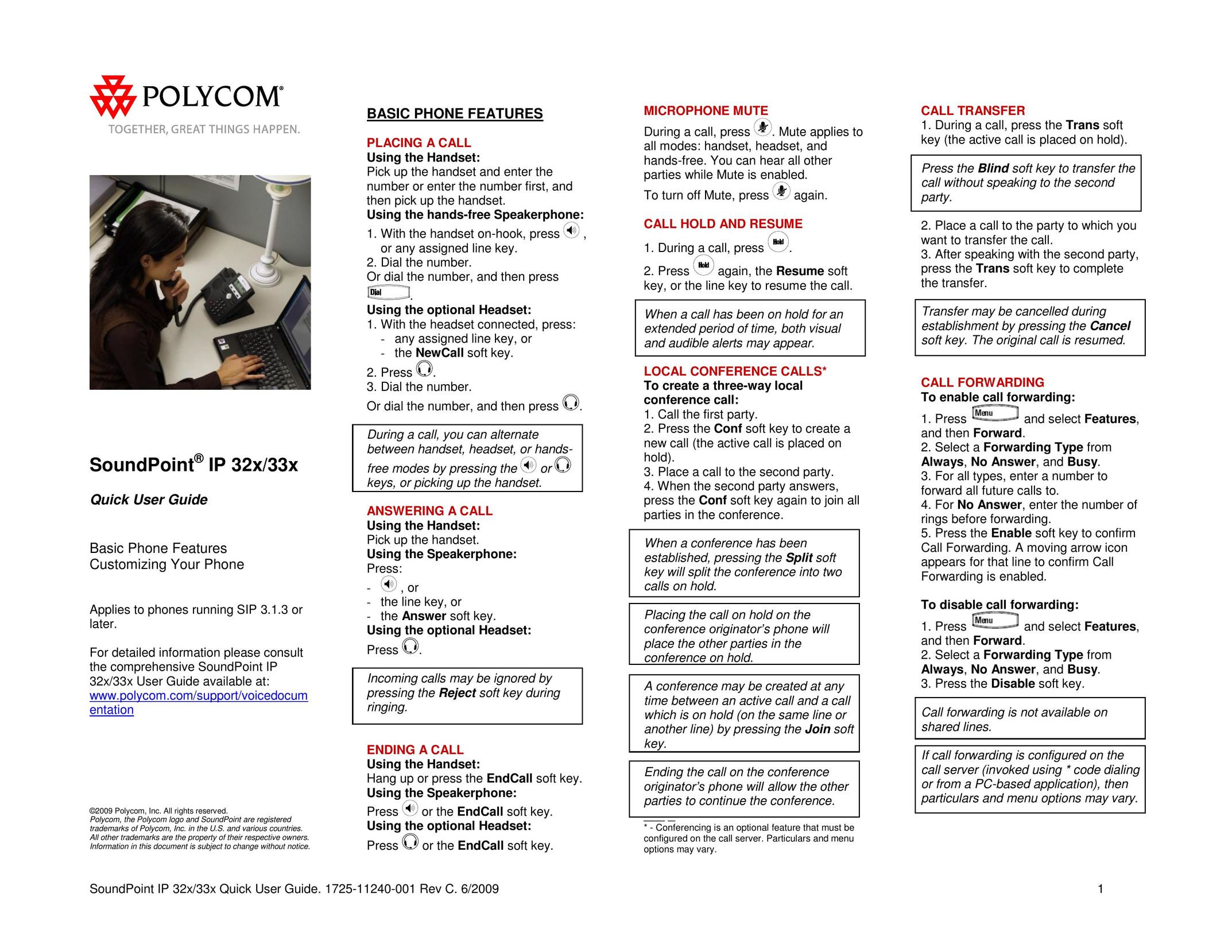 Polycom 1725-11240-001 Telephone User Manual