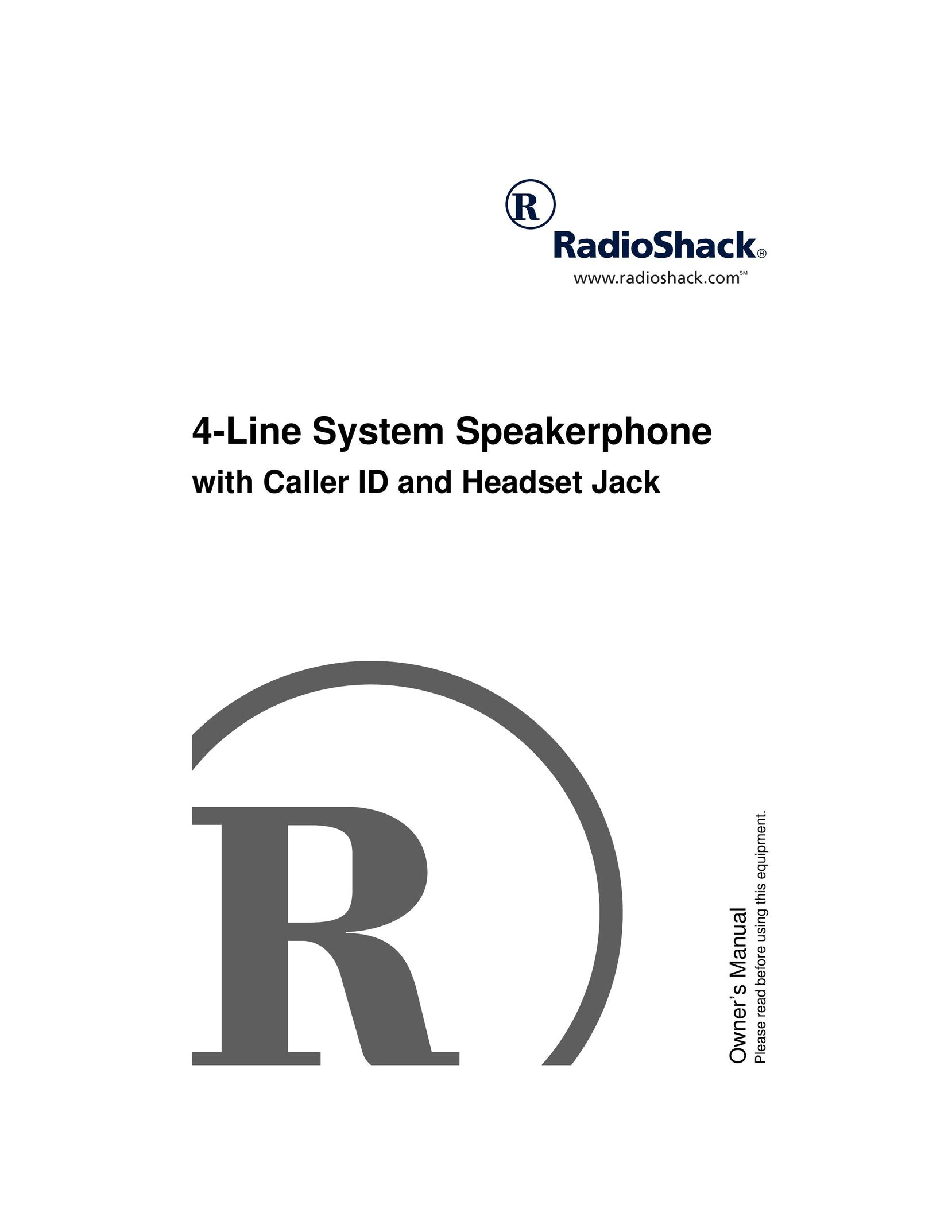Radio Shack 4-Line System Speakerphone with Caller ID and Headset Jack Telephone User Manual