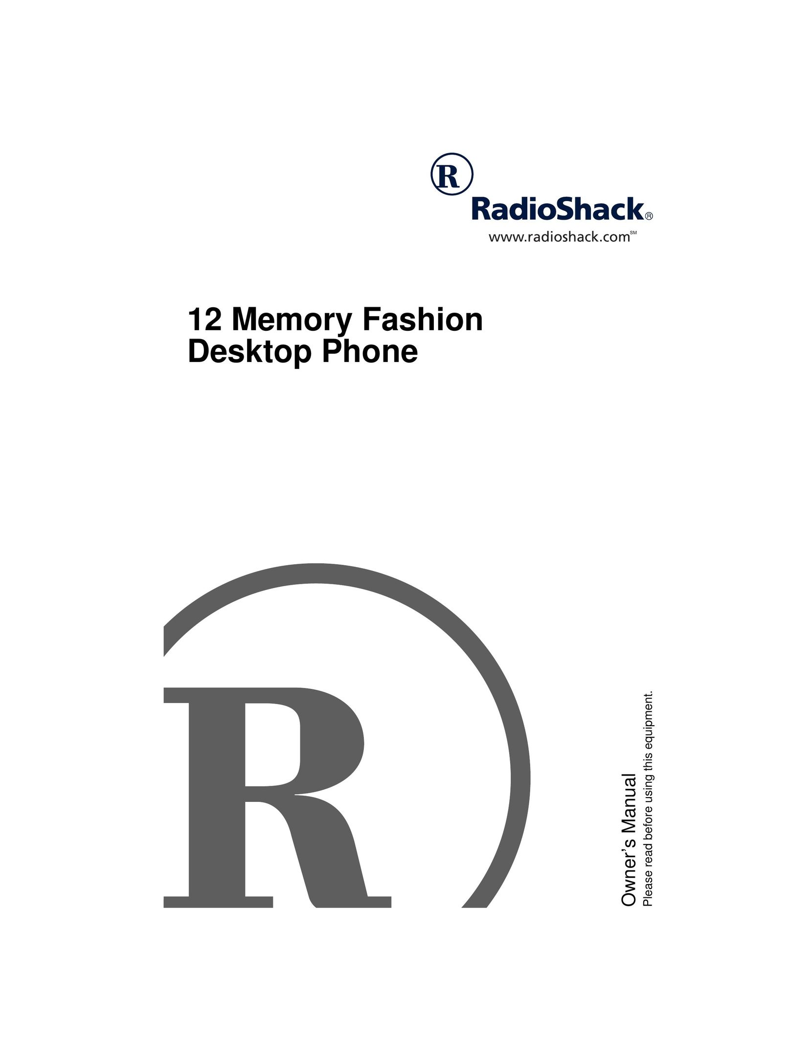 Radio Shack Desktop Phone Telephone User Manual