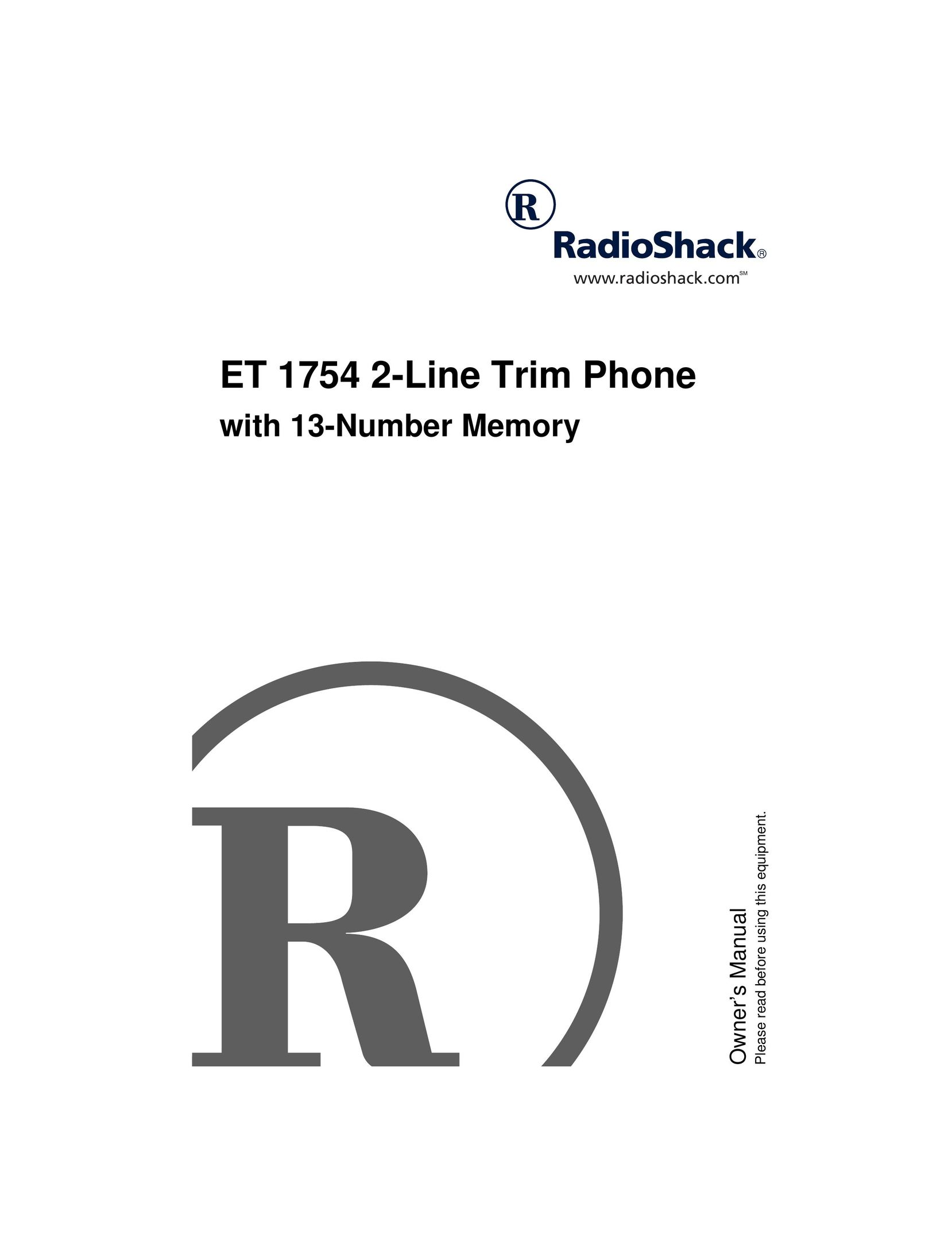 Radio Shack ET 1754 Telephone User Manual