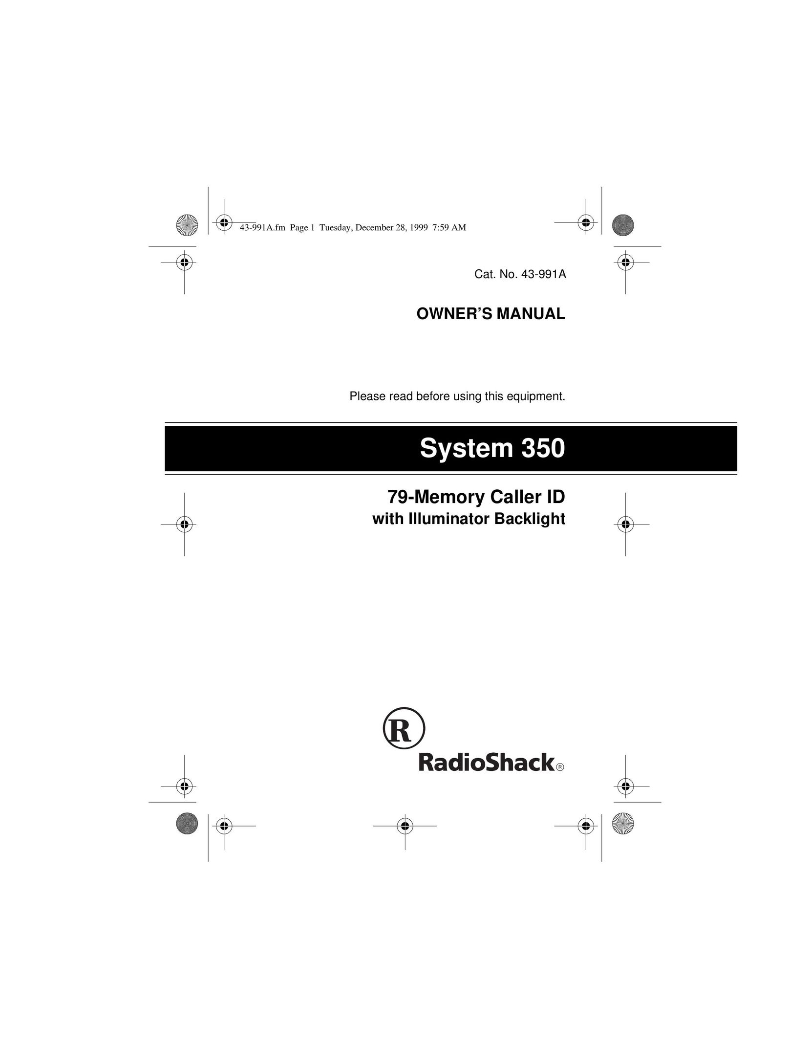 Radio Shack System 350 Telephone User Manual