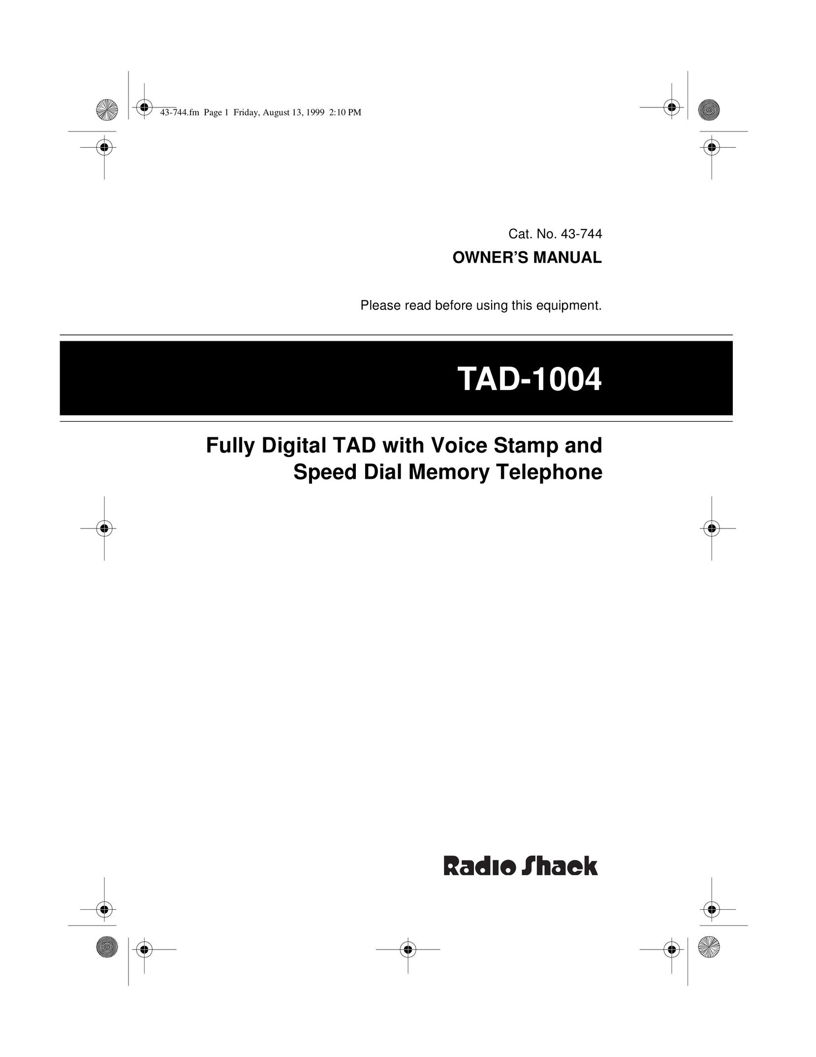 Radio Shack TAD-1004 Telephone User Manual