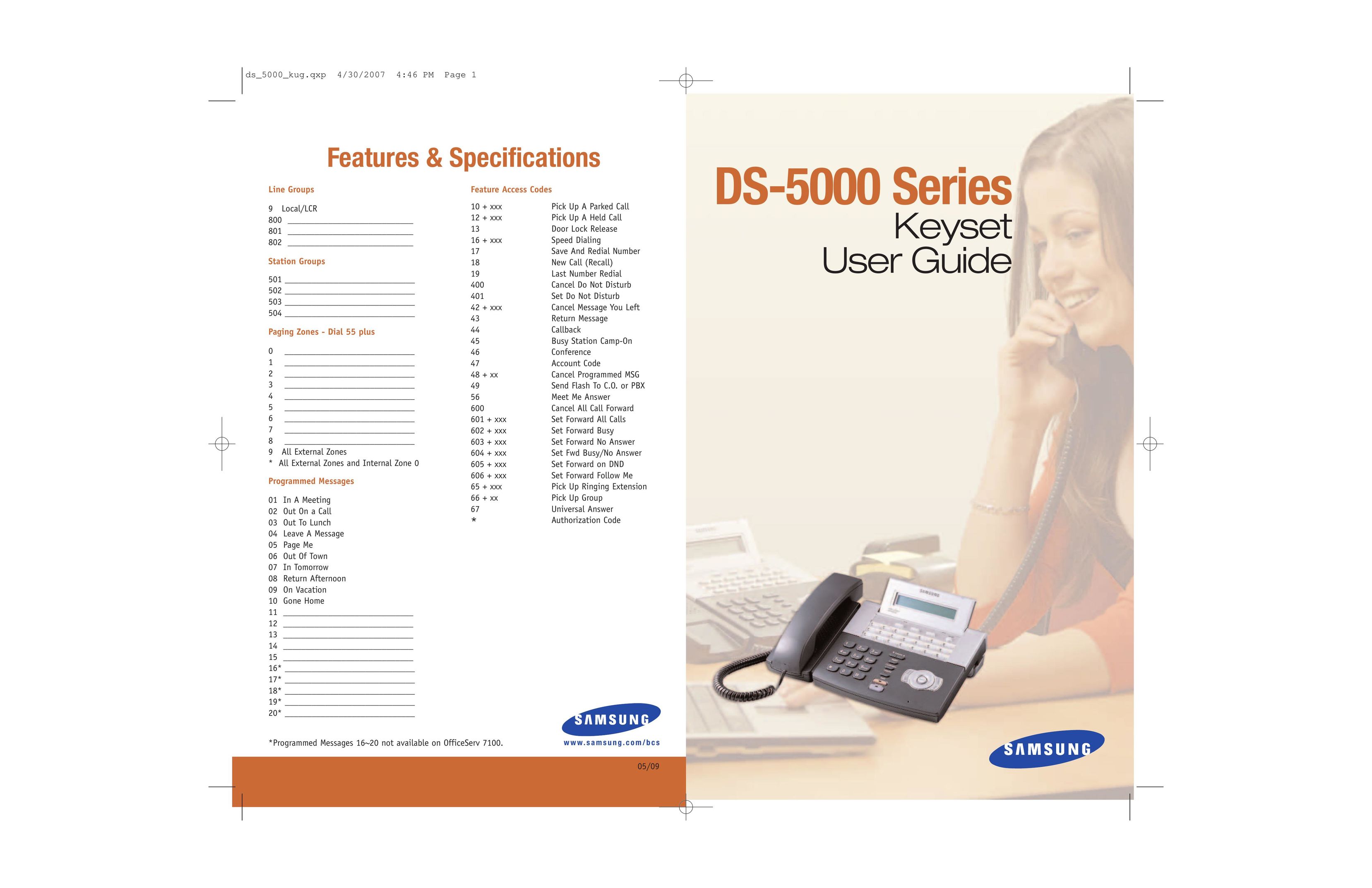 Samsung DS-5000 Telephone User Manual