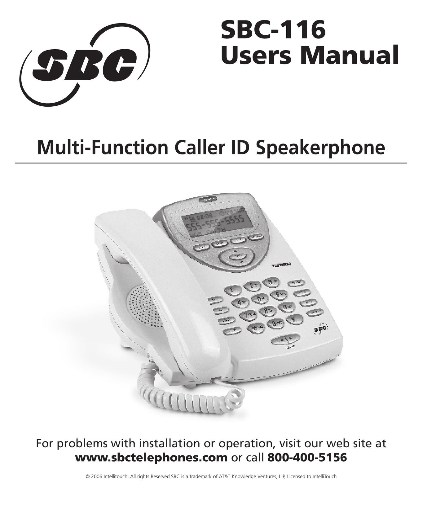 SBC comm SBC-116 Telephone User Manual