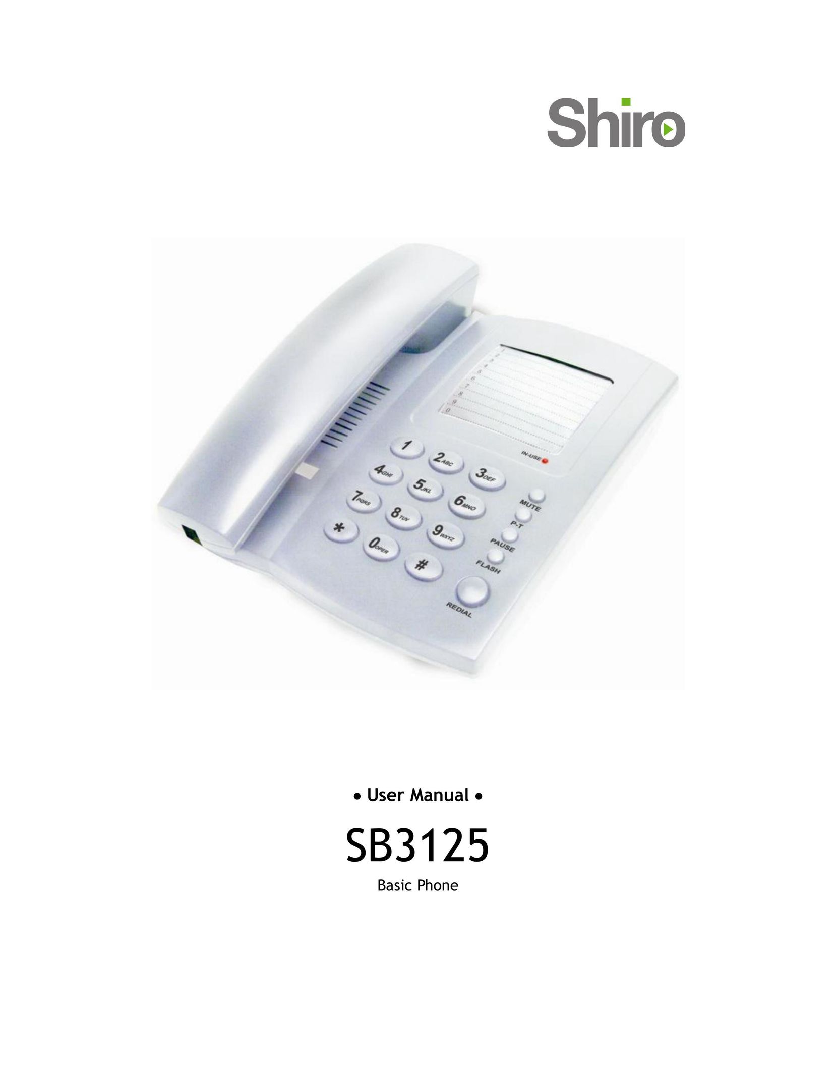 Shiro SB3125 Telephone User Manual