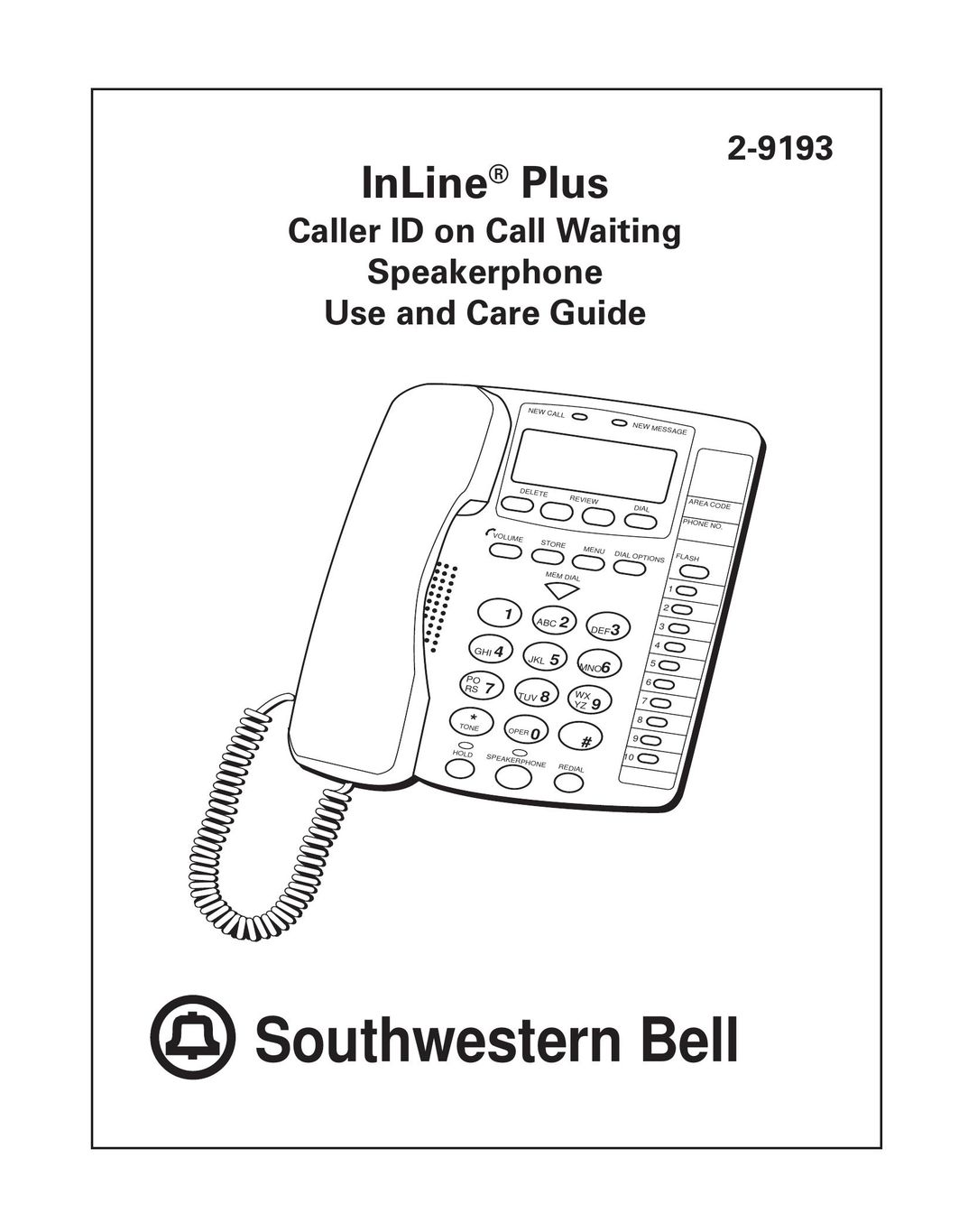 Southwestern Bell 2-9193 Telephone User Manual