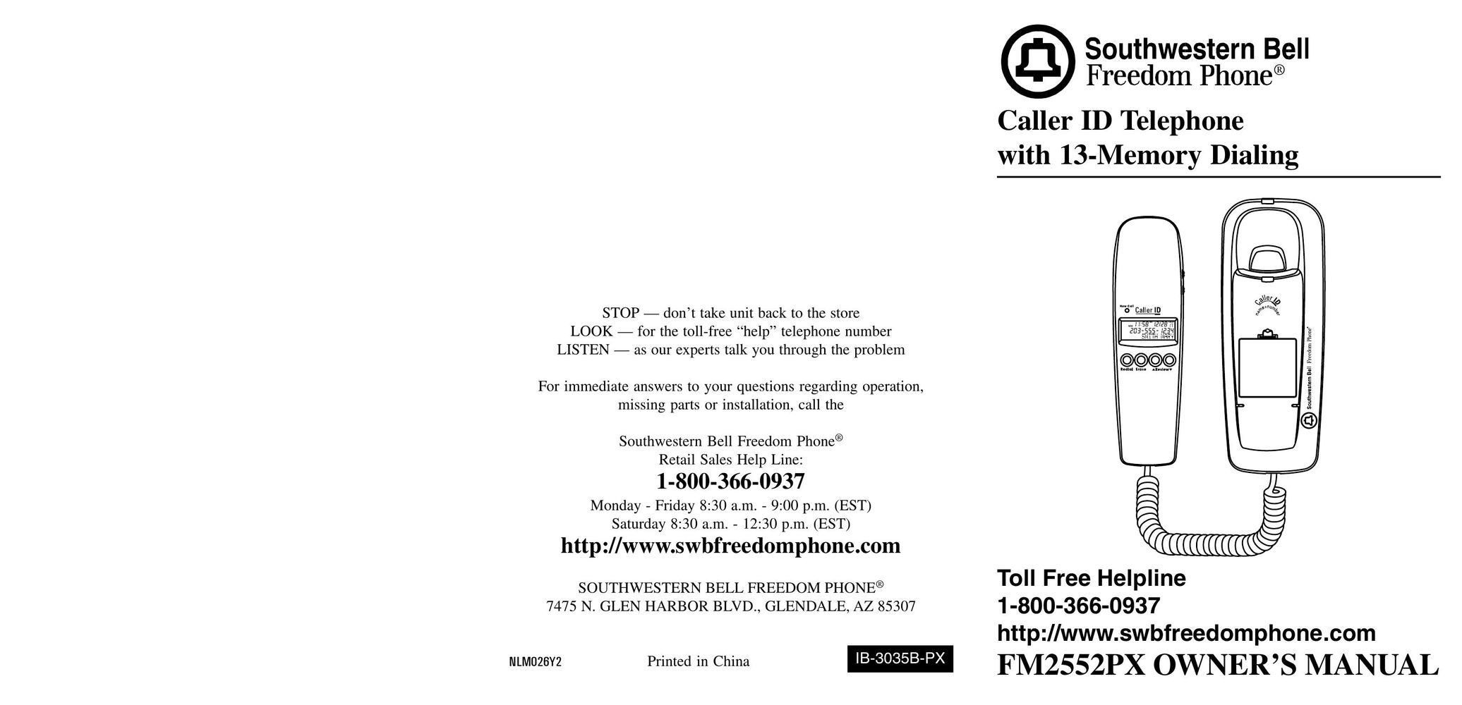 Southwestern Bell FM2552PX Telephone User Manual
