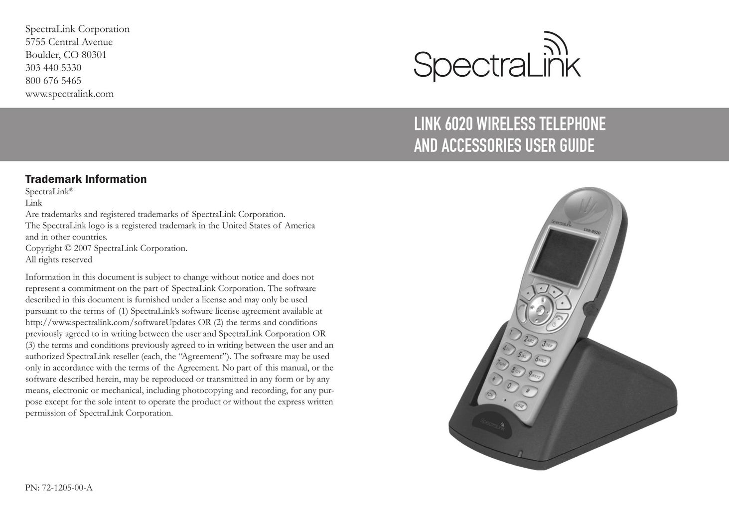 SpectraLink LINK 6020 Telephone User Manual