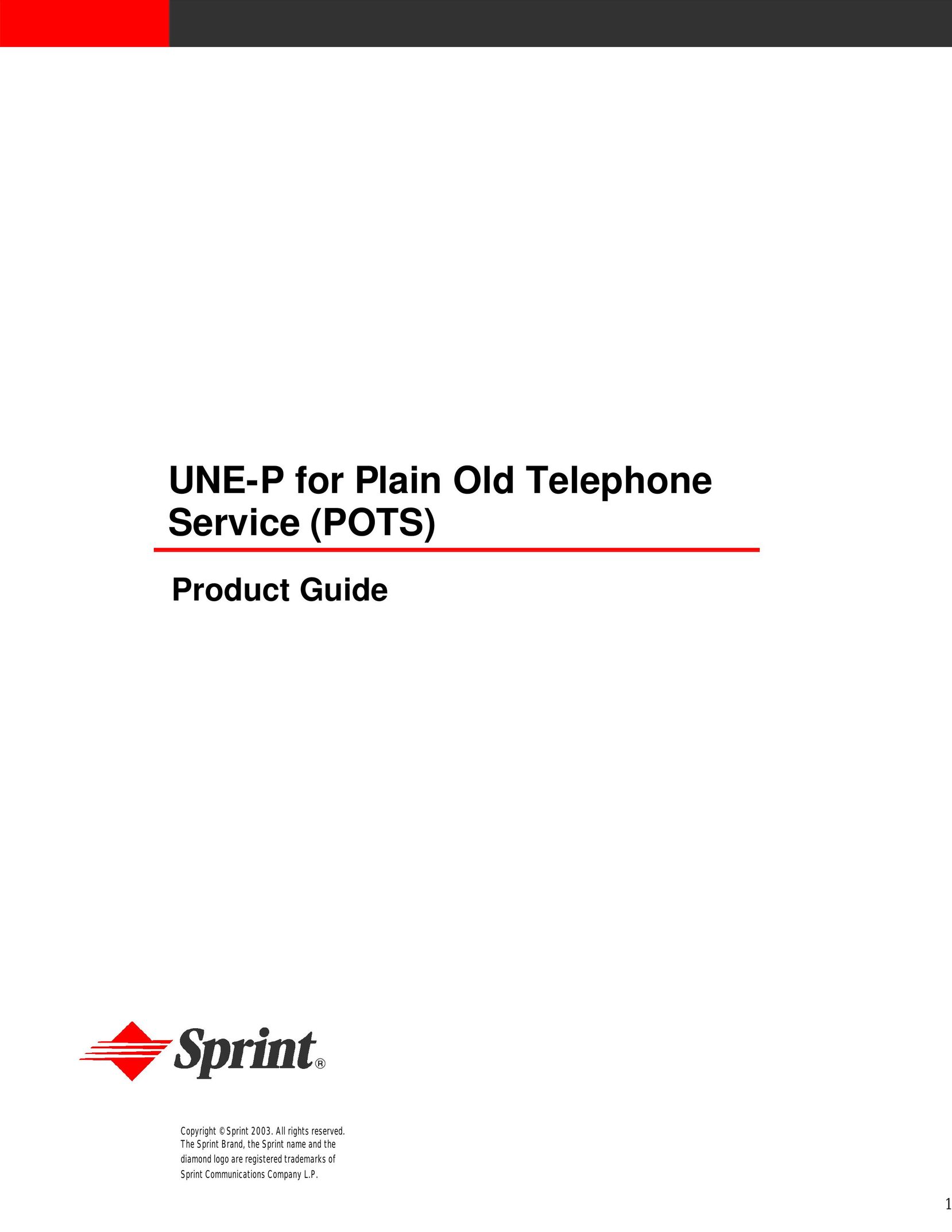 Sprint Nextel Old Telephone Service Telephone User Manual