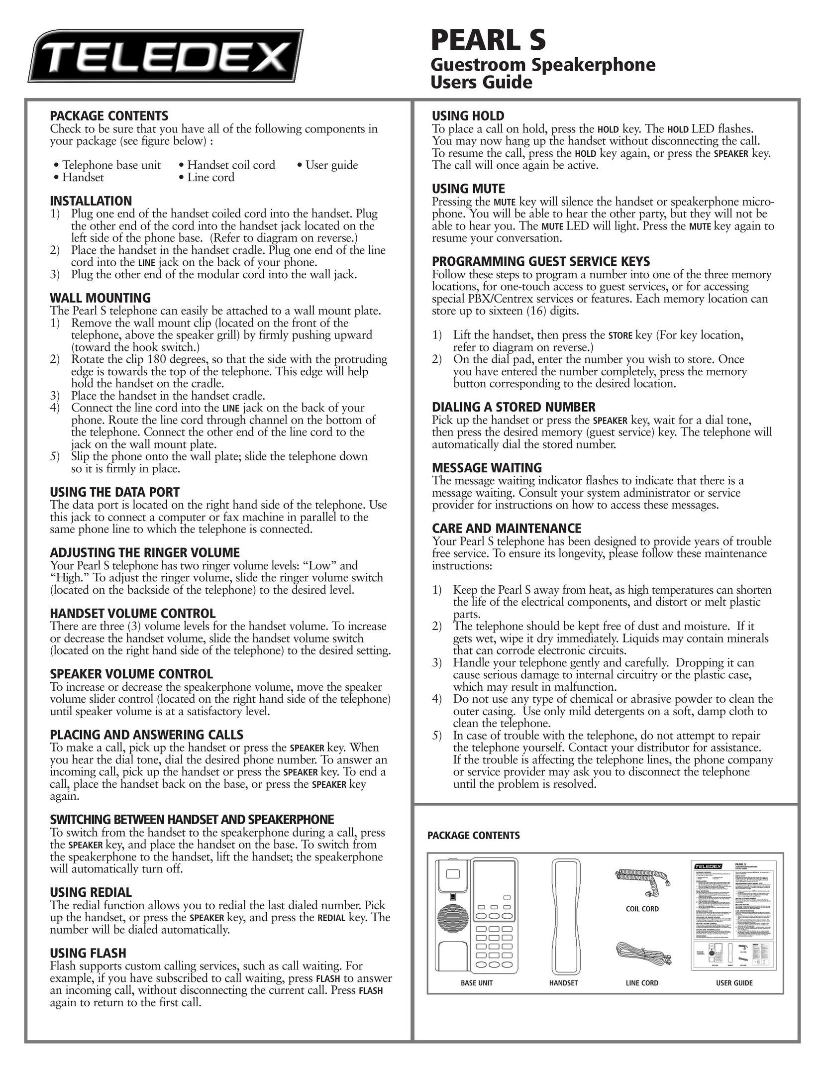 Teledex 600-0480-59 Telephone User Manual