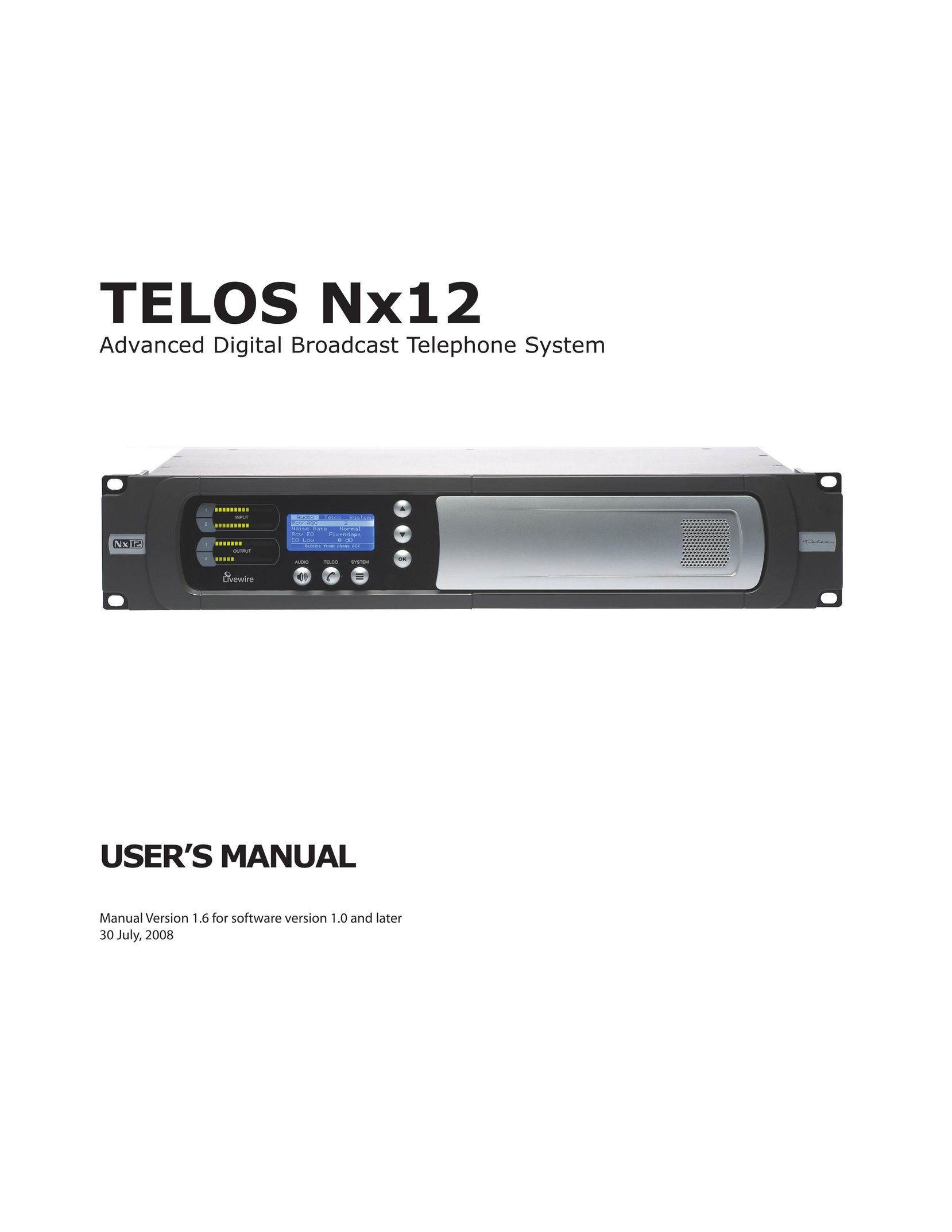 Telos NX12 Telephone User Manual