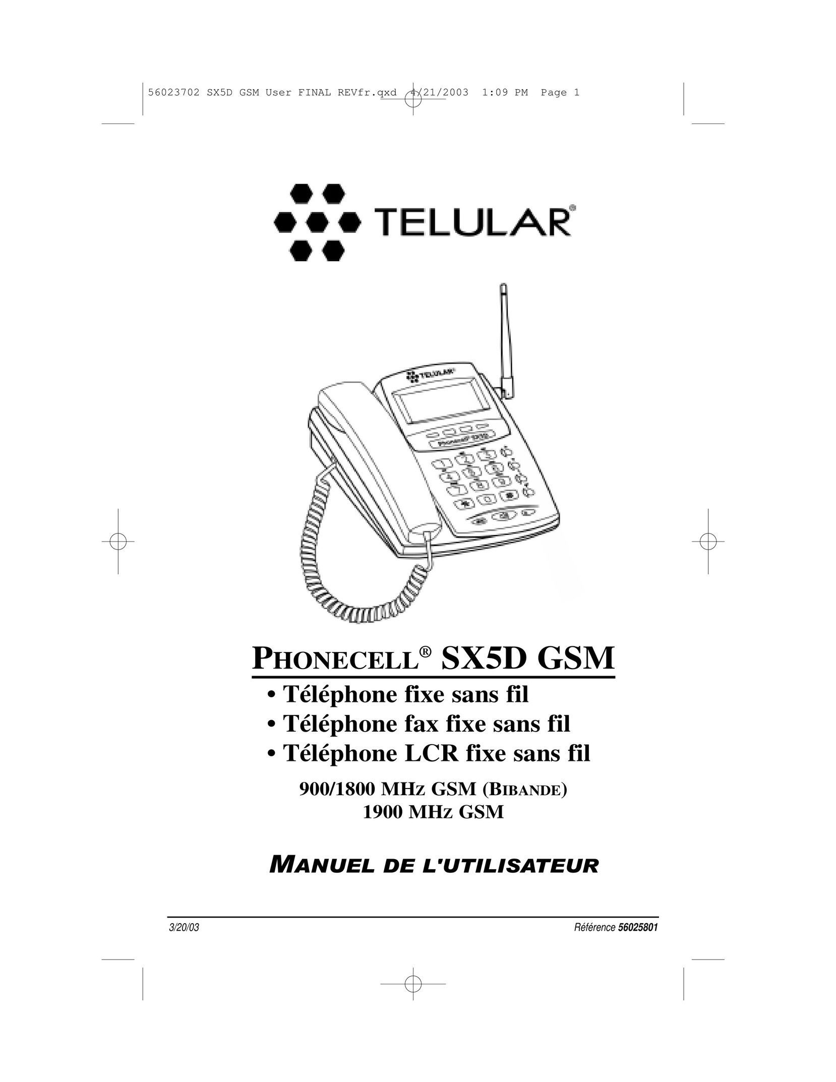 Telular SX5D Telephone User Manual