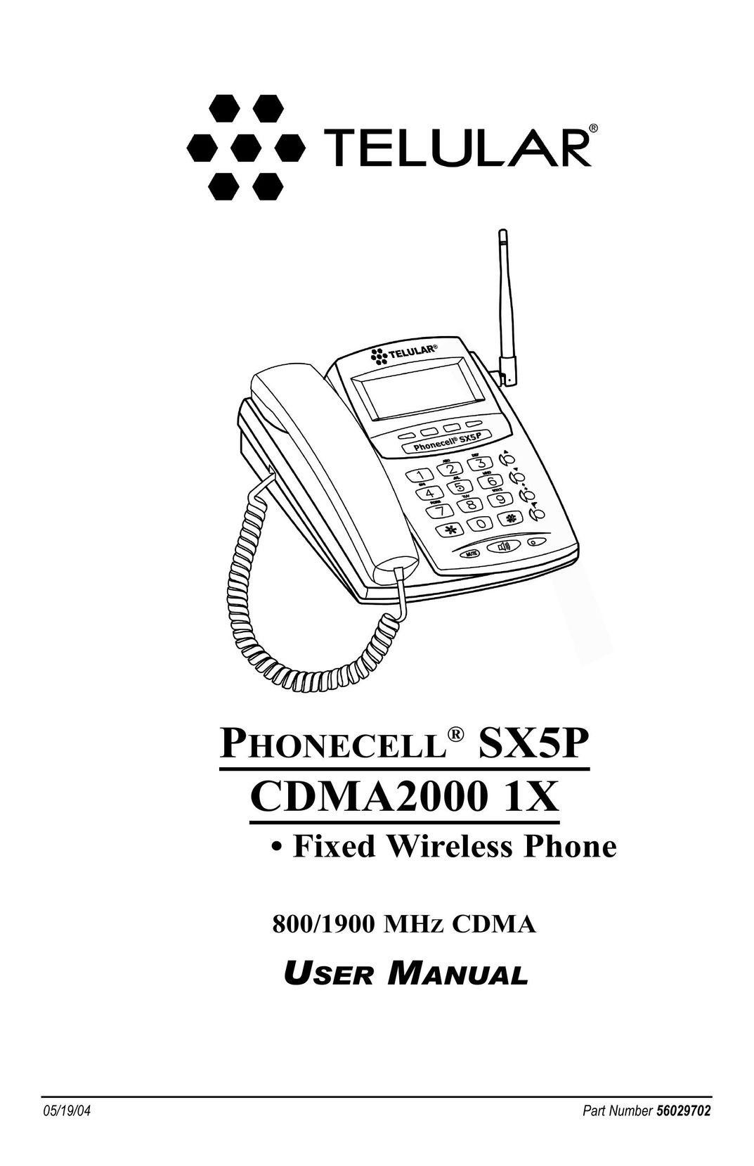 Telular SX5P CDMA2000 Telephone User Manual