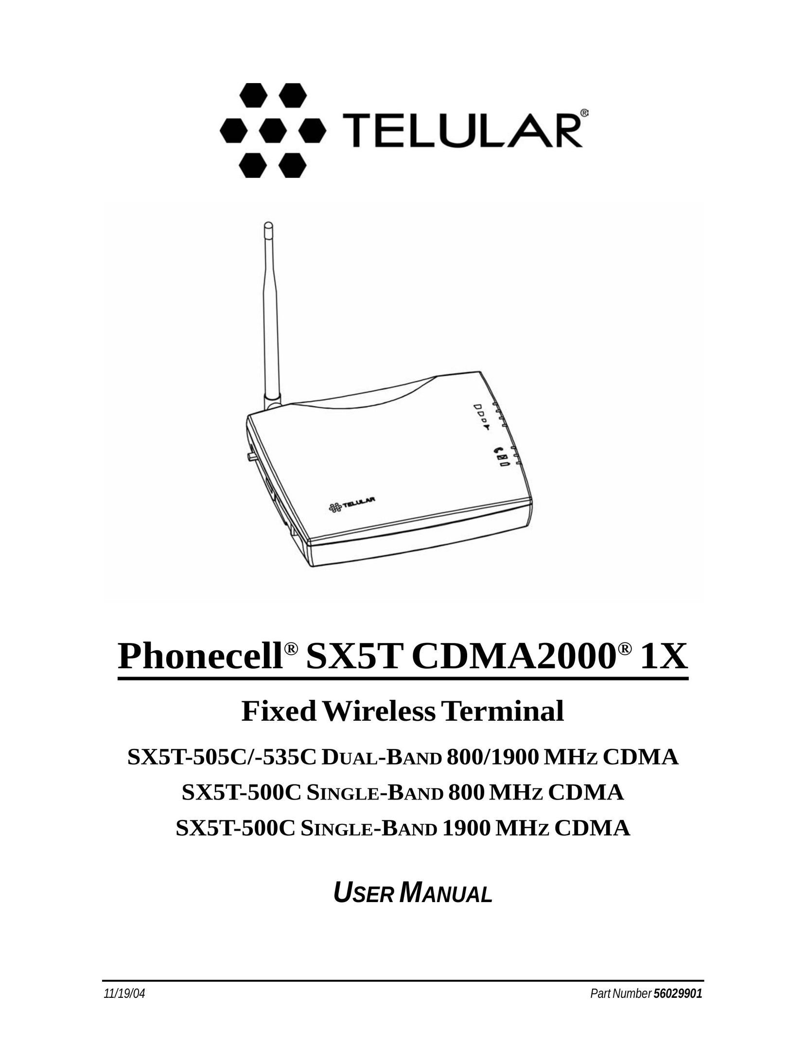 Telular SX5T CDMA2000, SX5T-505C, SX5T-535C, SX5T-500C Telephone User Manual
