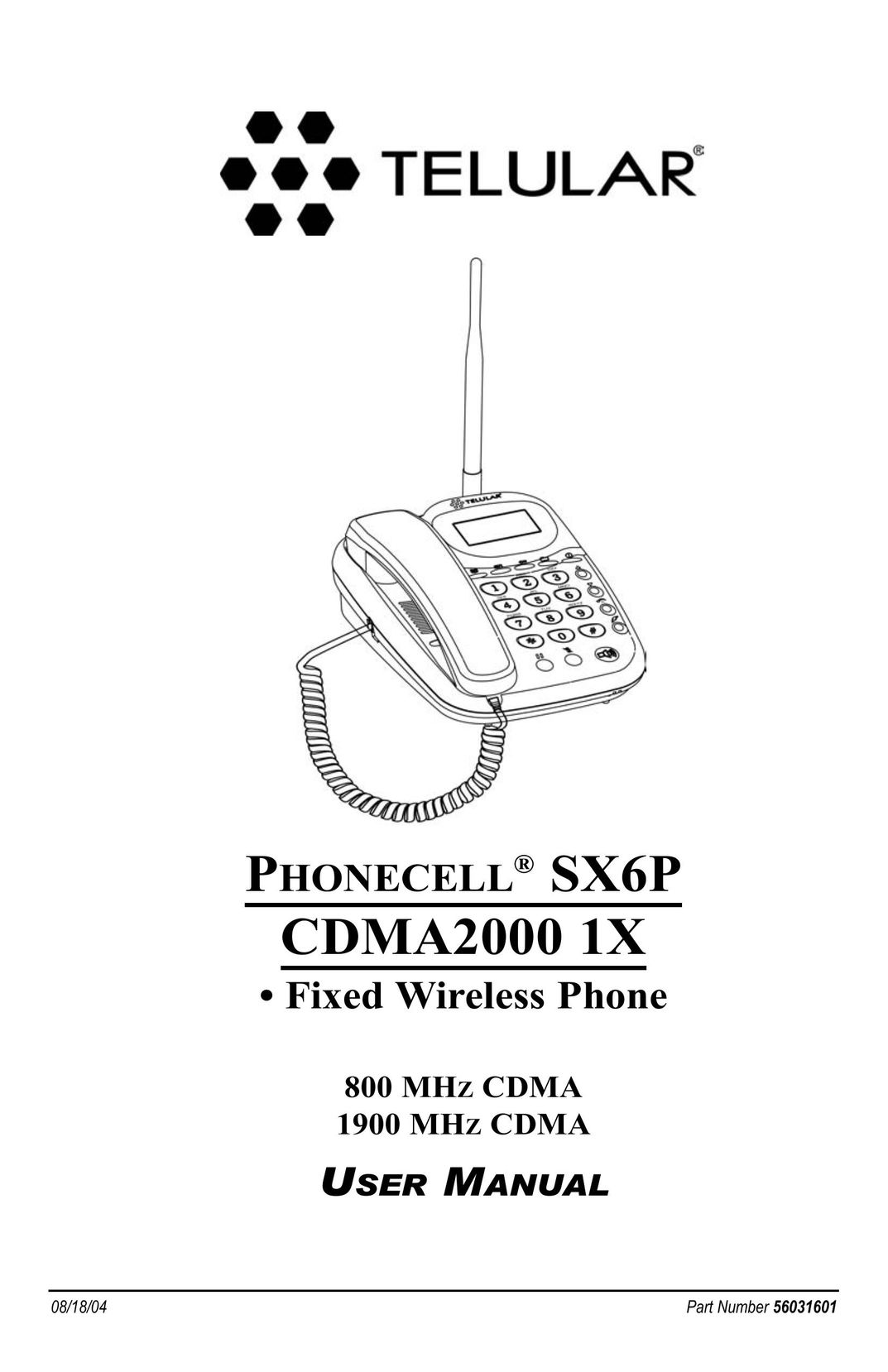 Telular SX6P Telephone User Manual