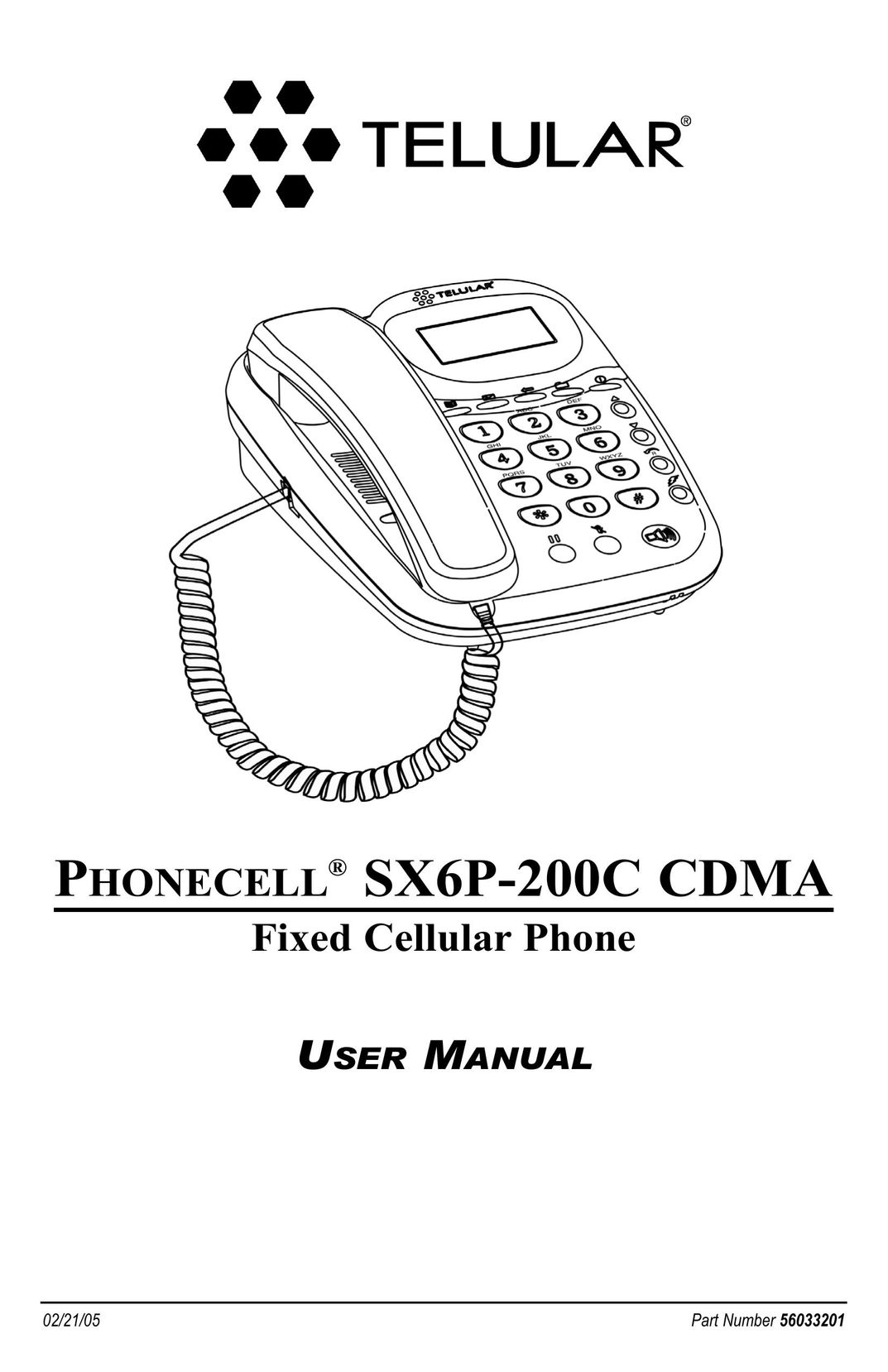 Telular SX6P-200C Telephone User Manual