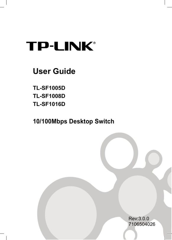 TP-Link TL-SF1008D Telephone User Manual