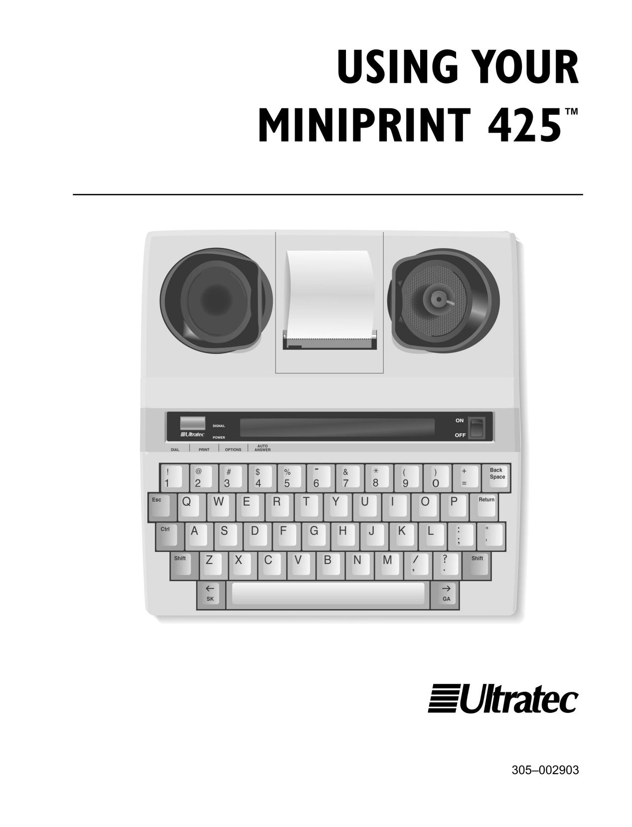 Ultratec Miniprint 425 Telephone User Manual