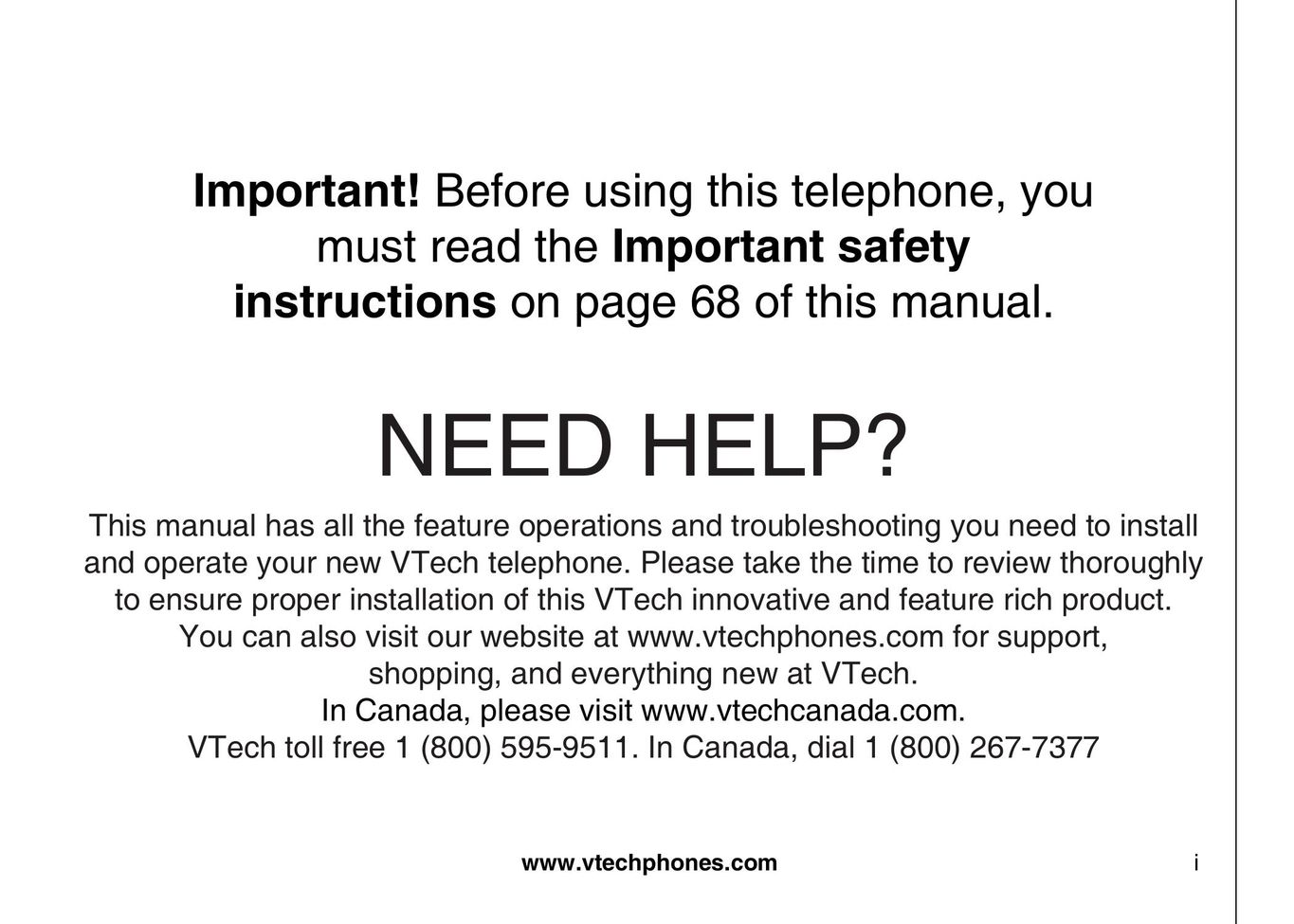VTech 5873 Telephone User Manual