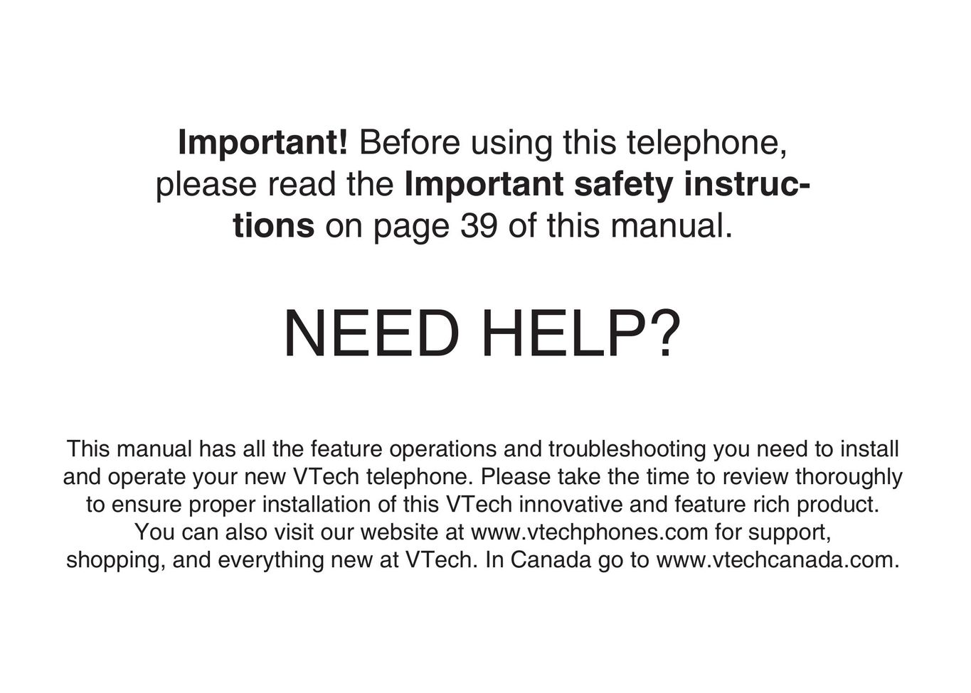 VTech 6778 Telephone User Manual