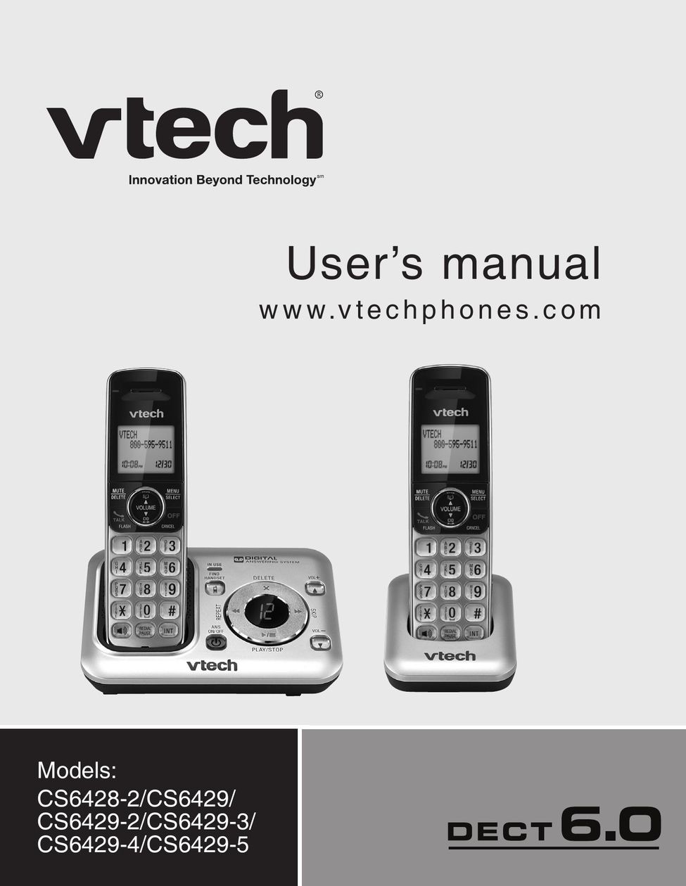 VTech CS6429 Cordless Telephone User Manual