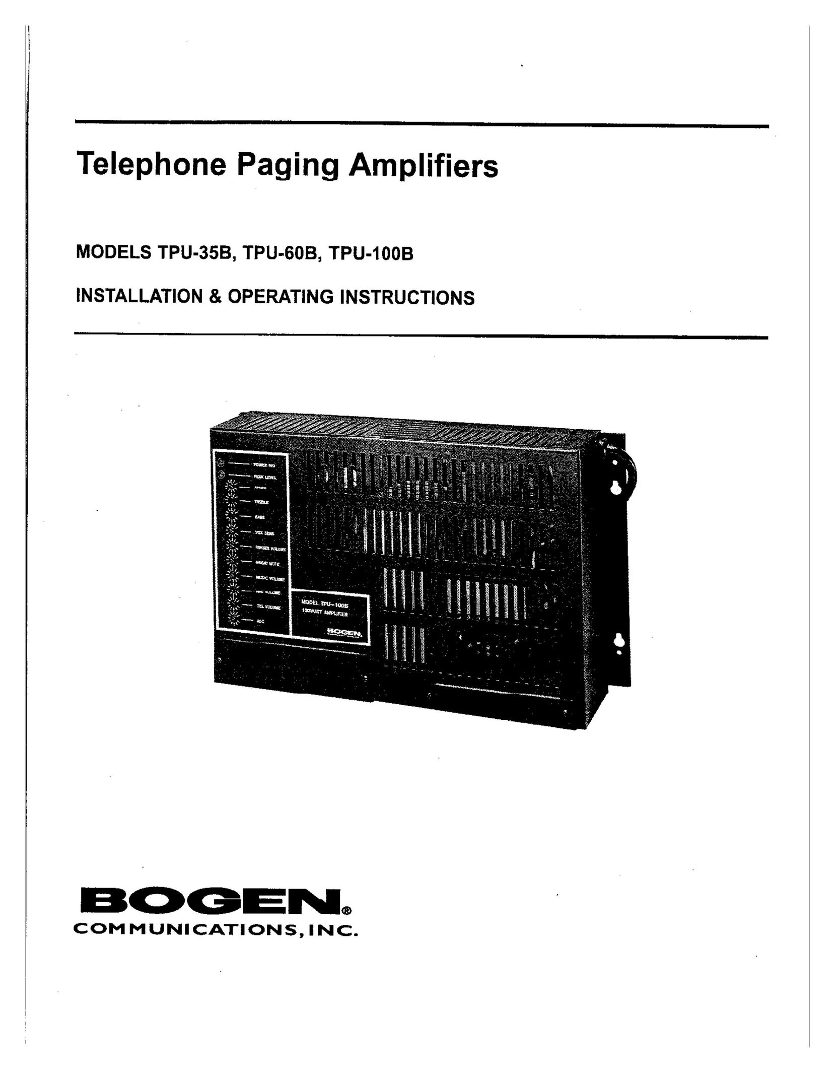Bogen TPU-35B Telephone Accessories User Manual