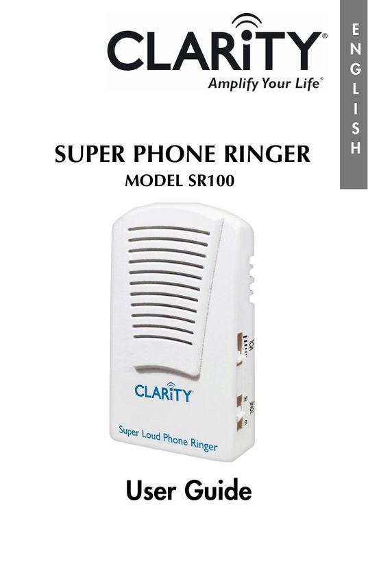 Clarity SR100 Telephone Accessories User Manual