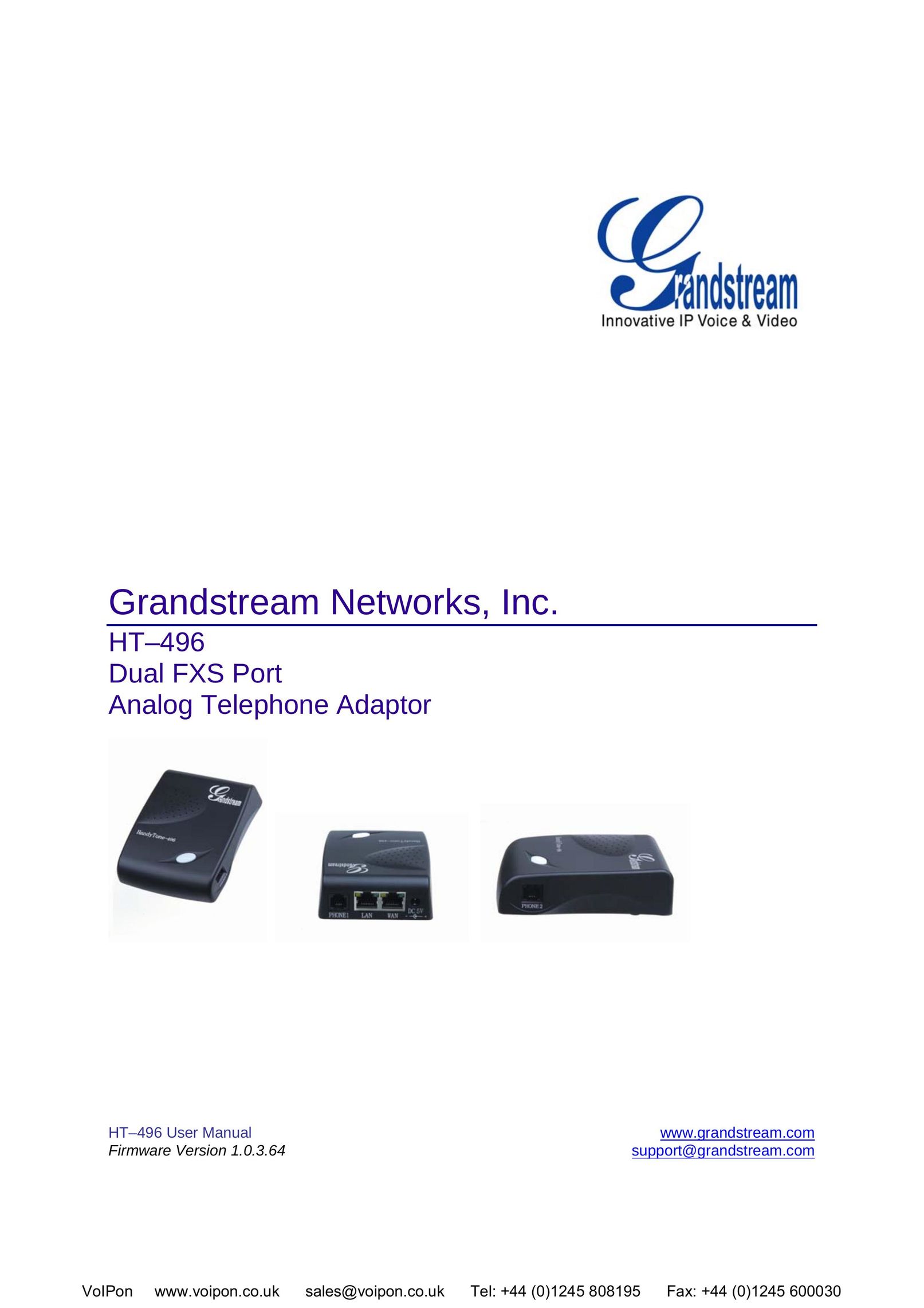 Grandstream Networks HT-496 Telephone Accessories User Manual