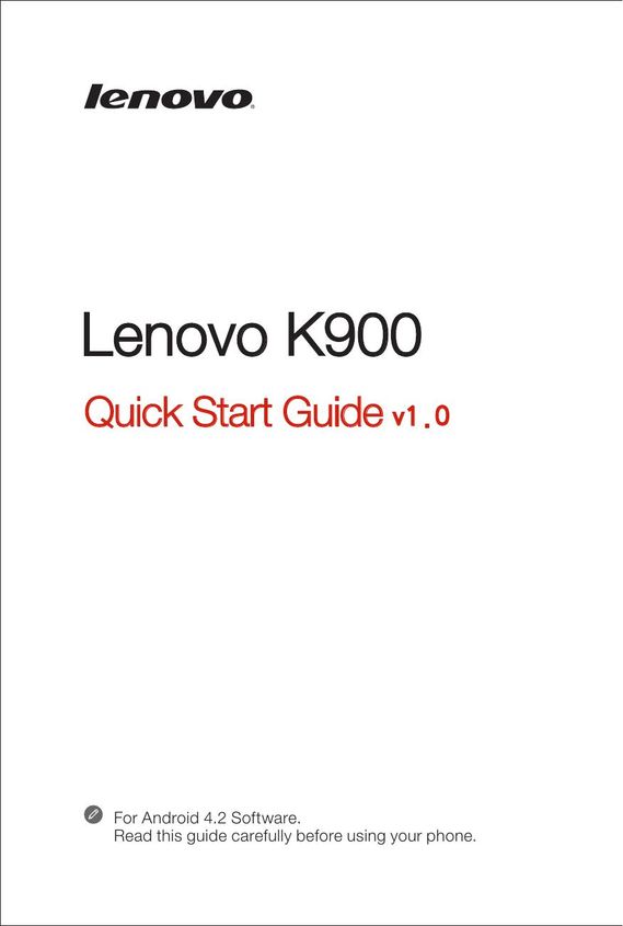 Lenovo K900 Telephone Accessories User Manual