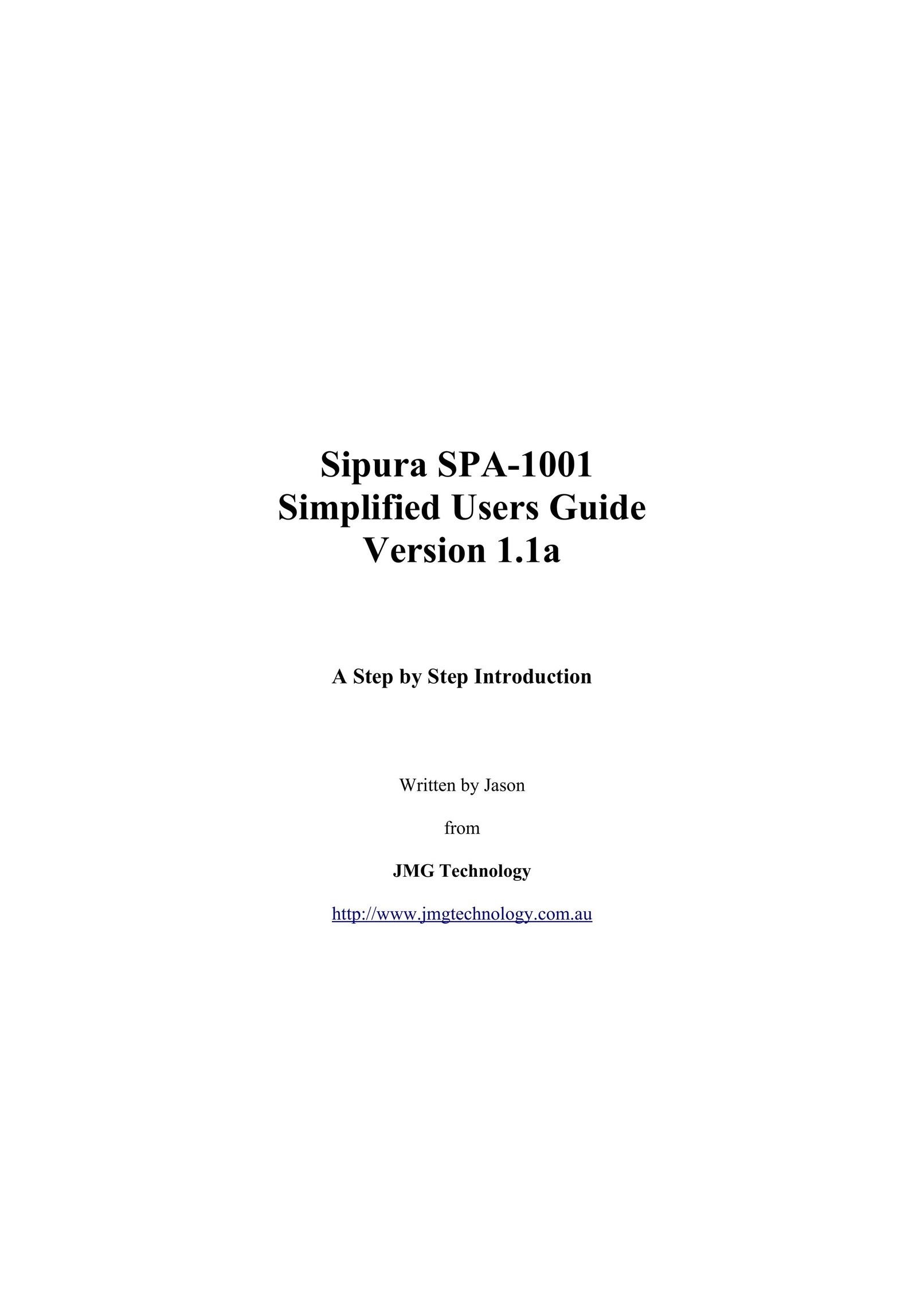 Sipura Technology SPA-1001 Telephone Accessories User Manual