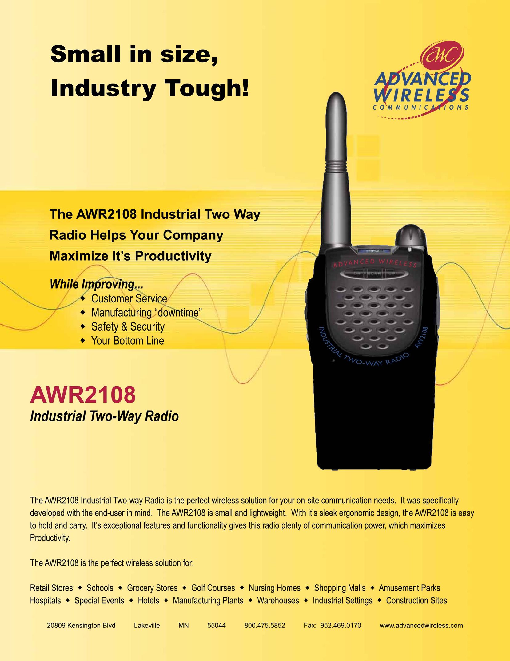Advanced Wireless Solutions awr2108 Two-Way Radio User Manual