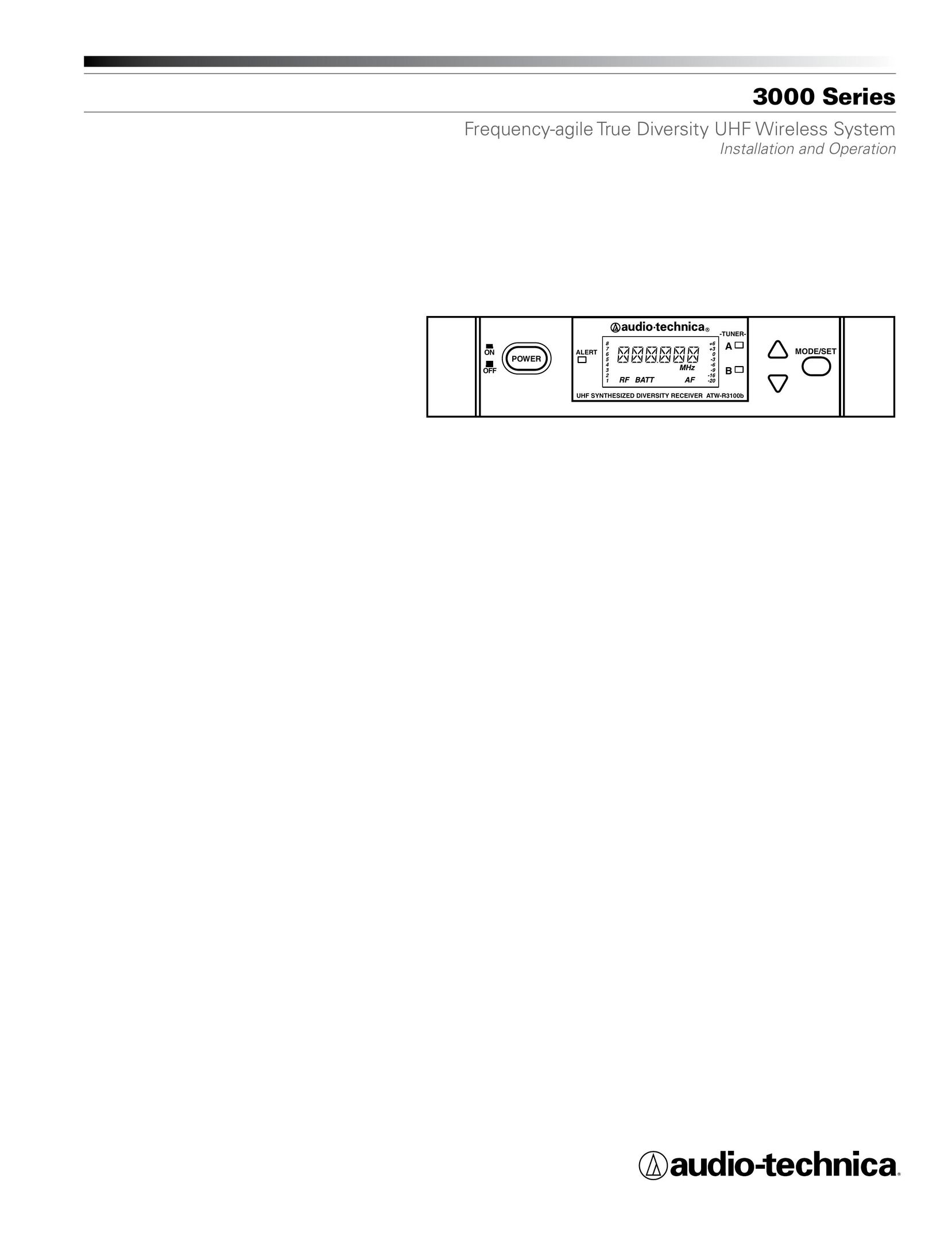 Audio-Technica ATW-R3100b Two-Way Radio User Manual