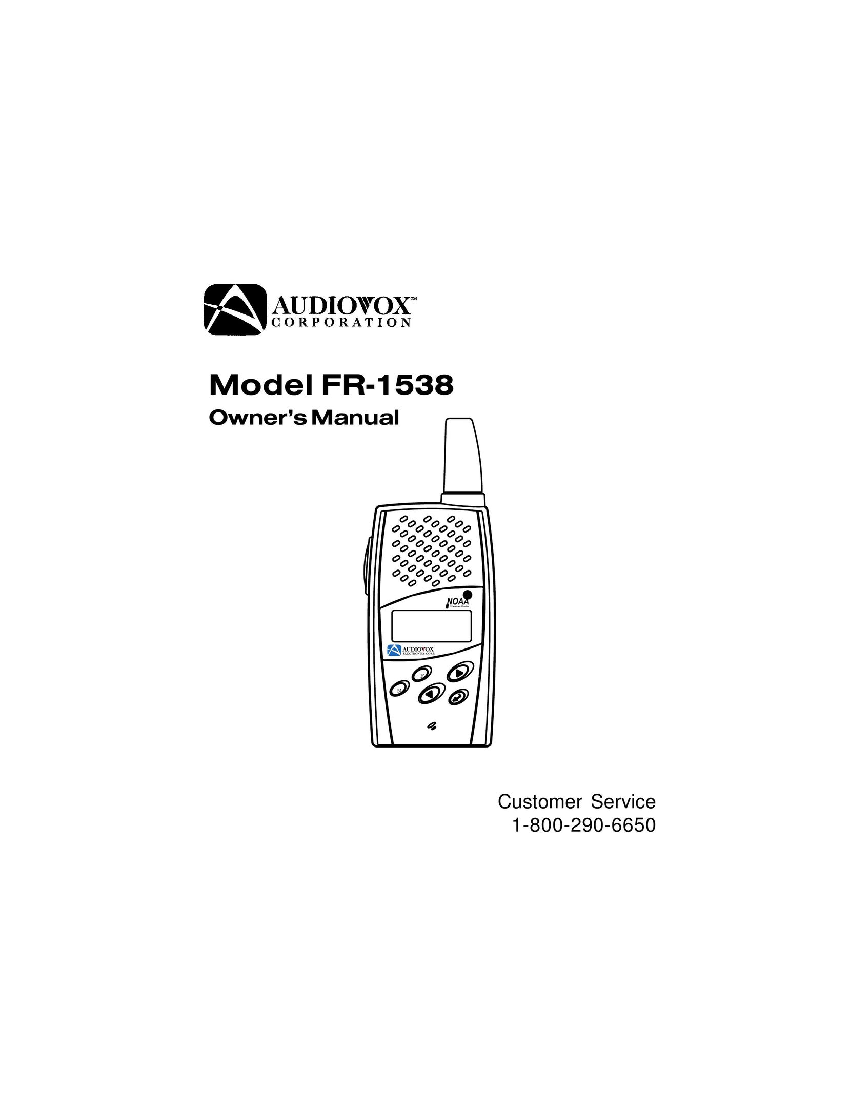 Audiovox FR-1538 Two-Way Radio User Manual