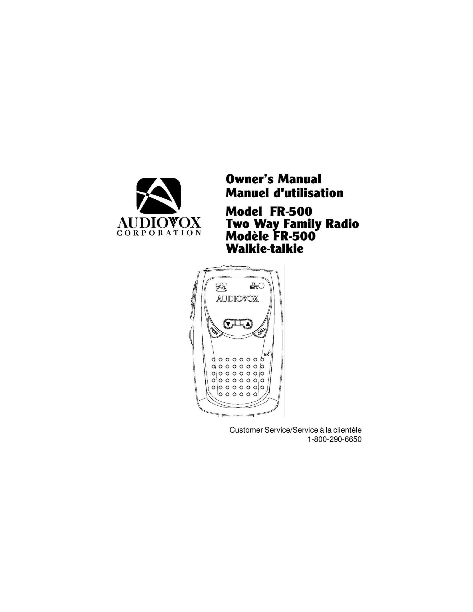 Audiovox FR-500 Two-Way Radio User Manual